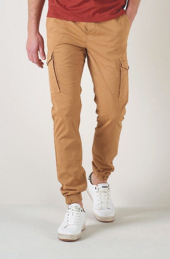 Grossista RMS 26 BY FRANCE DENIM - Pantaloni cargo in twill elasticizzato