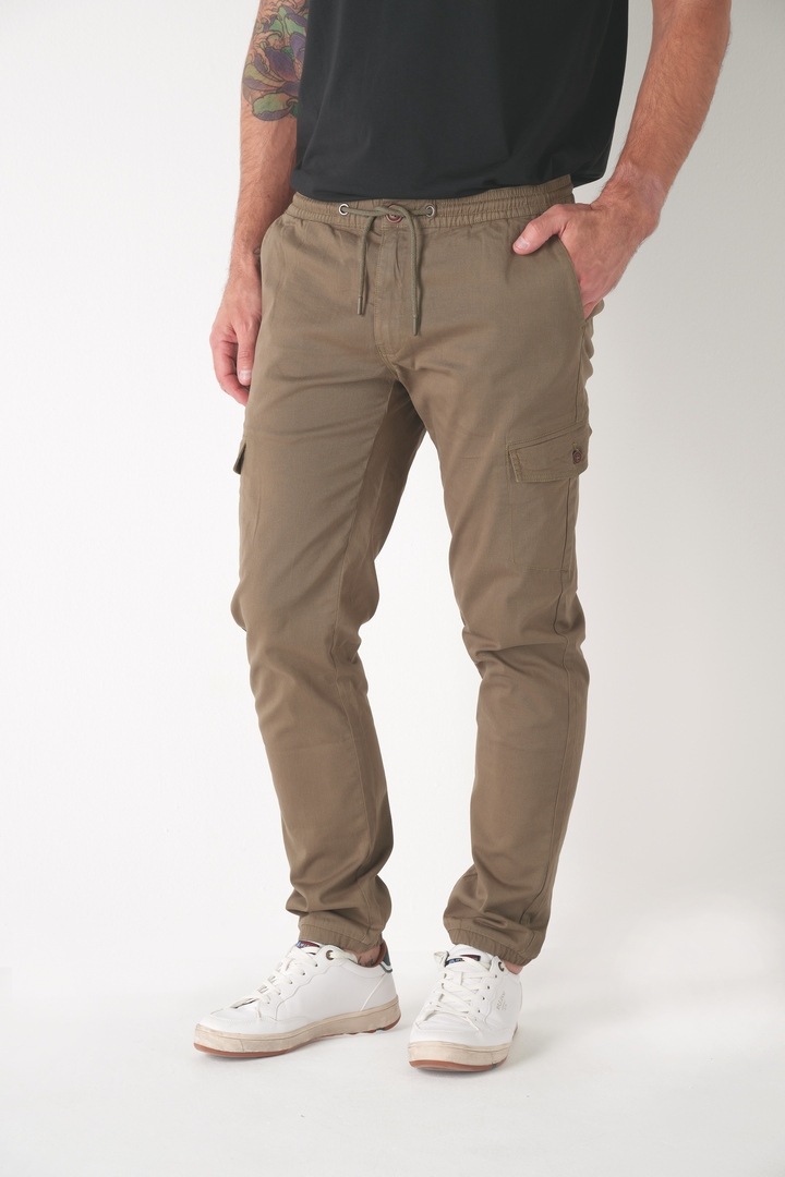 Wholesaler RMS 26 BY FRANCE DENIM - Elasticated CARGO Pants Stretch Twill