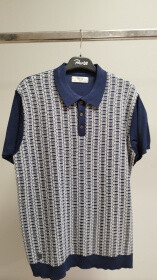 Grossista RMS 26 BY FRANCE DENIM - Polo bicolore in maglia jacquard