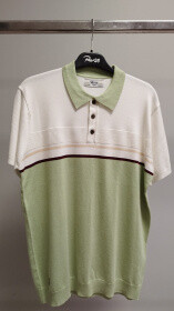 Grossista RMS 26 BY FRANCE DENIM - Polo bicolore in maglia jacquard