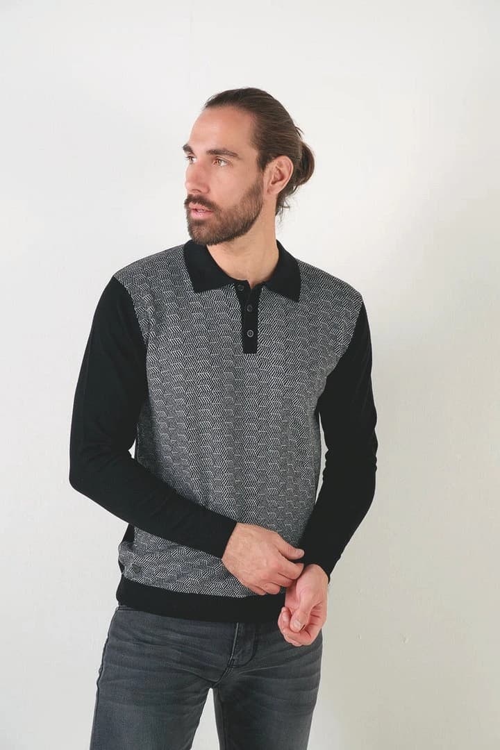Wholesaler RMS 26 BY FRANCE DENIM - Jacquard Knit Polo