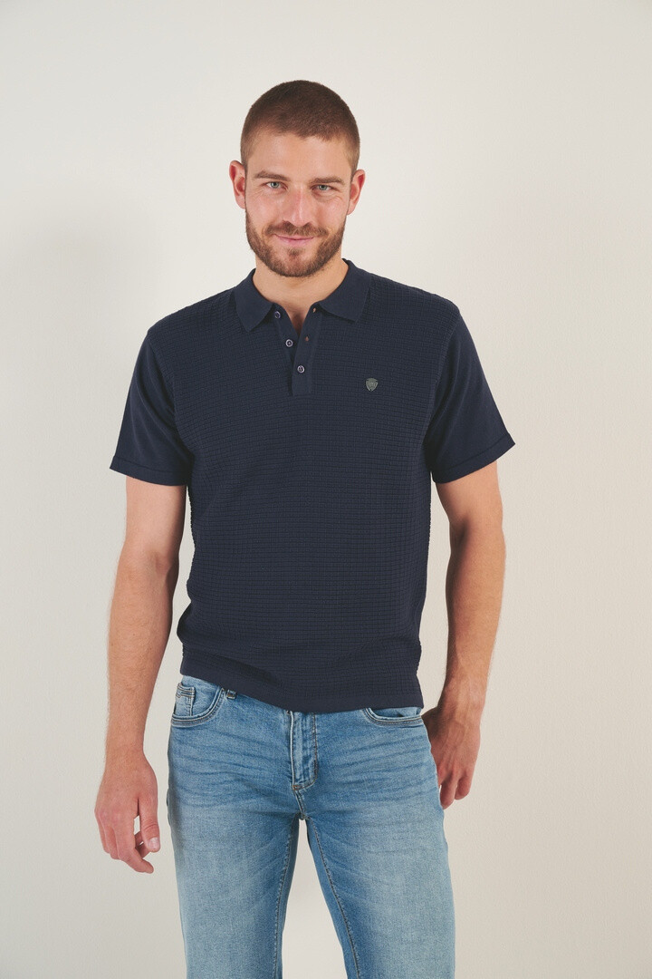 Grossista RMS 26 BY FRANCE DENIM - Polo in mesh strutturato J12