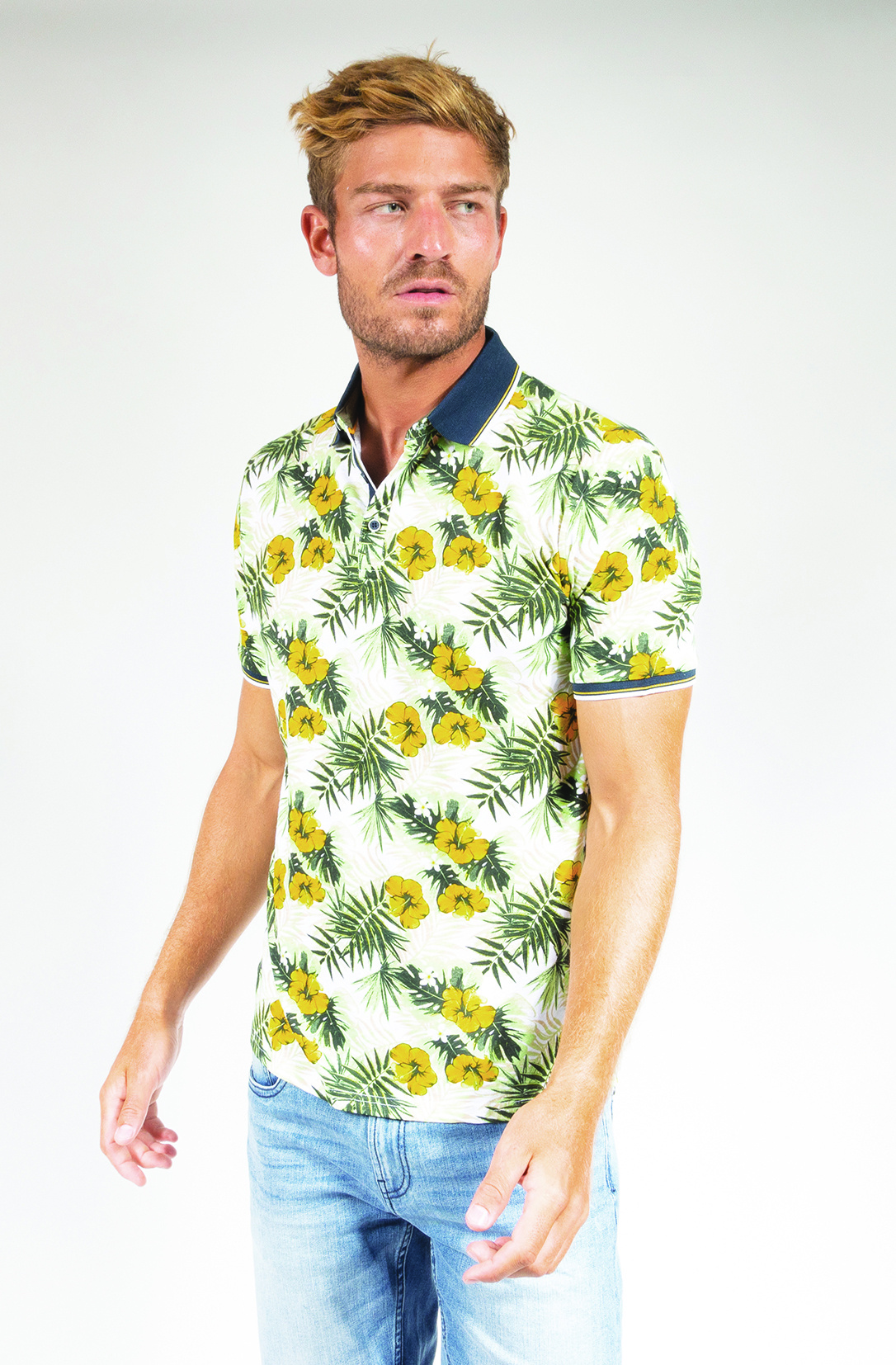 Großhändler RMS 26 BY FRANCE DENIM - Savanne All-Over Polo
