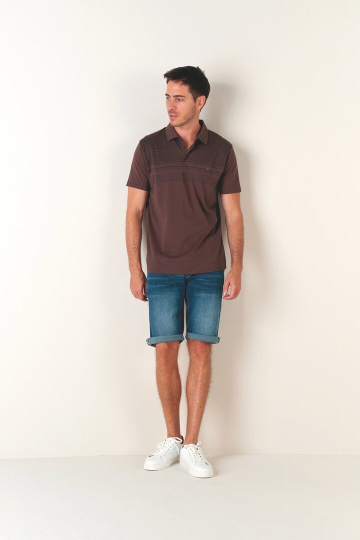 Großhändler RMS 26 BY FRANCE DENIM - Kurzarm-Polo mit Schulterdruck