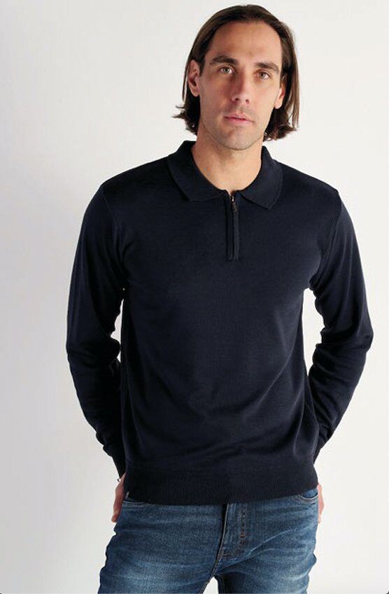 Grossiste RMS 26 BY FRANCE DENIM - Pull col polo ML maille J12 basic