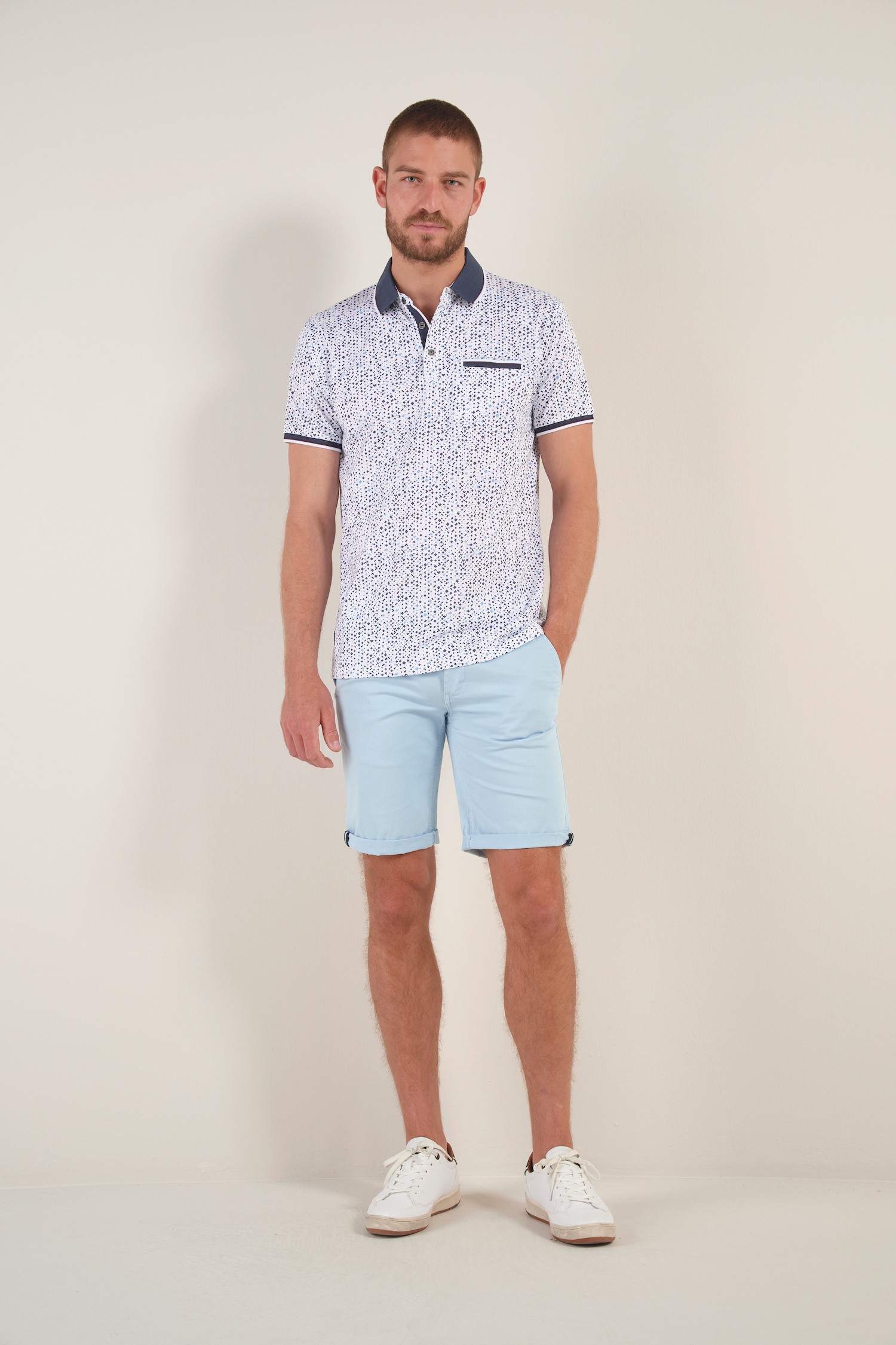 Großhändler RMS 26 BY FRANCE DENIM - Abstraktes AOP-Polo