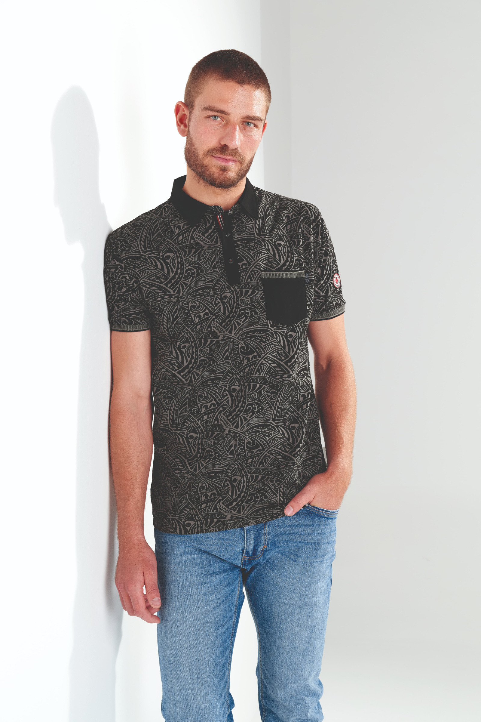 Großhändler UNION BLACK - Tribal AOP Jersey Polo