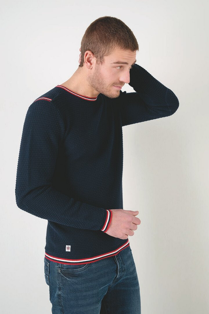 Grossista RMS 26 BY FRANCE DENIM - Maglia fantasia girocollo tricolore