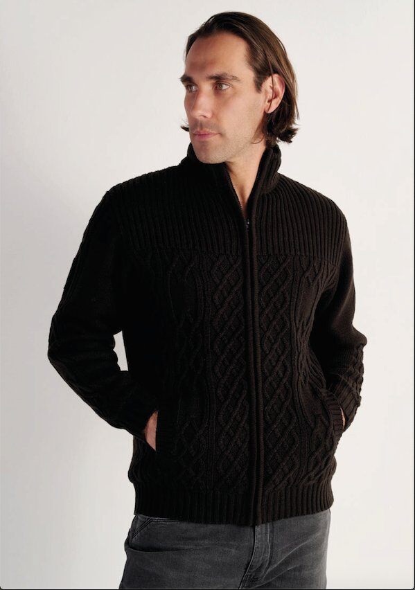 Großhändler RMS 26 BY FRANCE DENIM - Irischer Strickjacke mit Sherpa-Futter