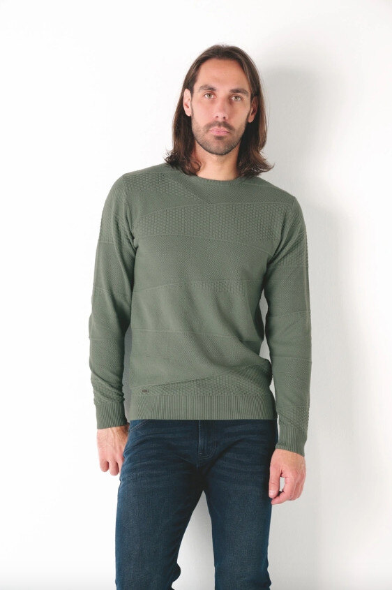Mayorista RMS 26 BY FRANCE DENIM - Suéter de cuello redondo jacquard abstracto Calibre 12