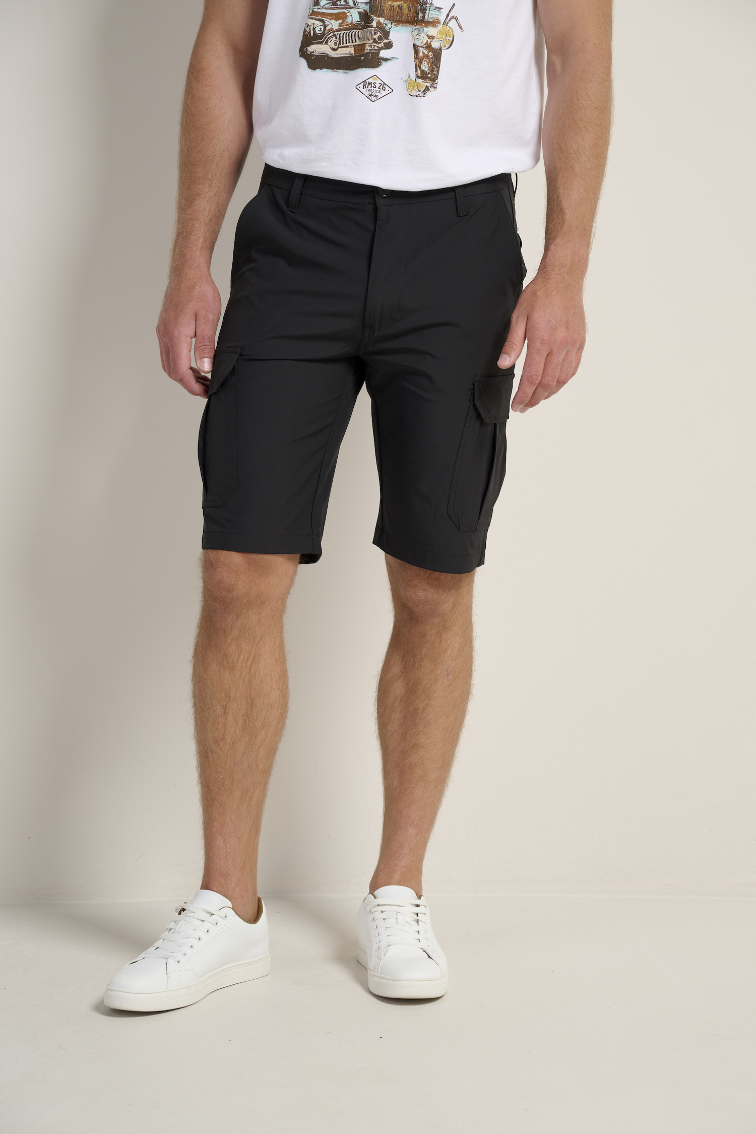 Wholesaler RMS 26 BY FRANCE DENIM - 4-way stretch cargo Bermuda shorts