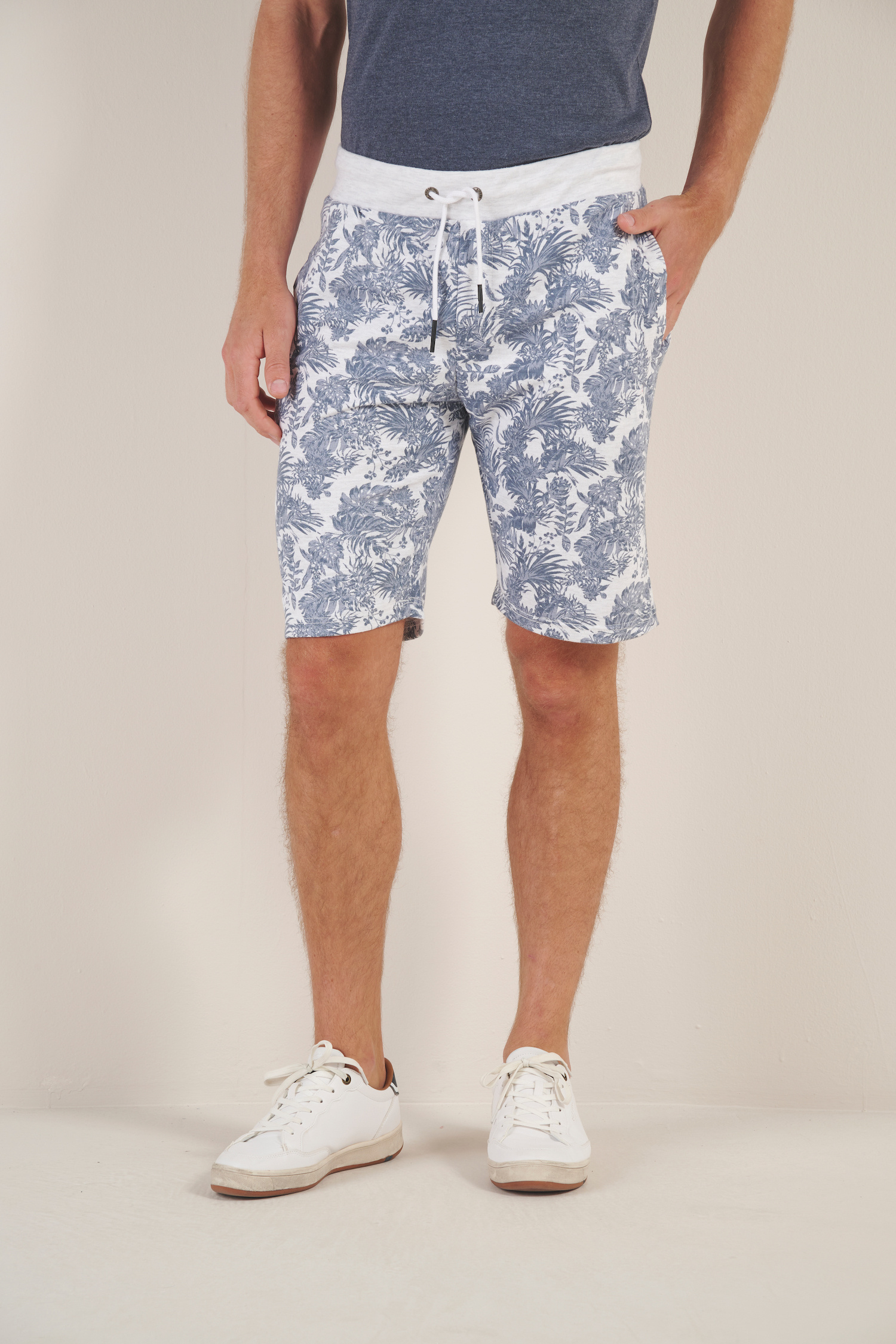 Großhändler RMS 26 BY FRANCE DENIM - Fleece-Bermuda-Shorts mit Strandmuster