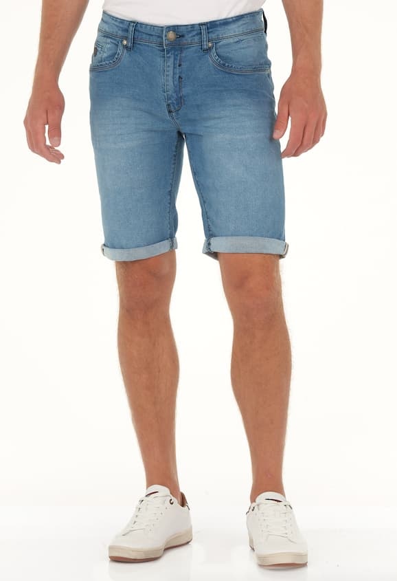 Wholesaler RMS 26 BY FRANCE DENIM - Plus size denim Bermuda shorts BLEACH STRETCH