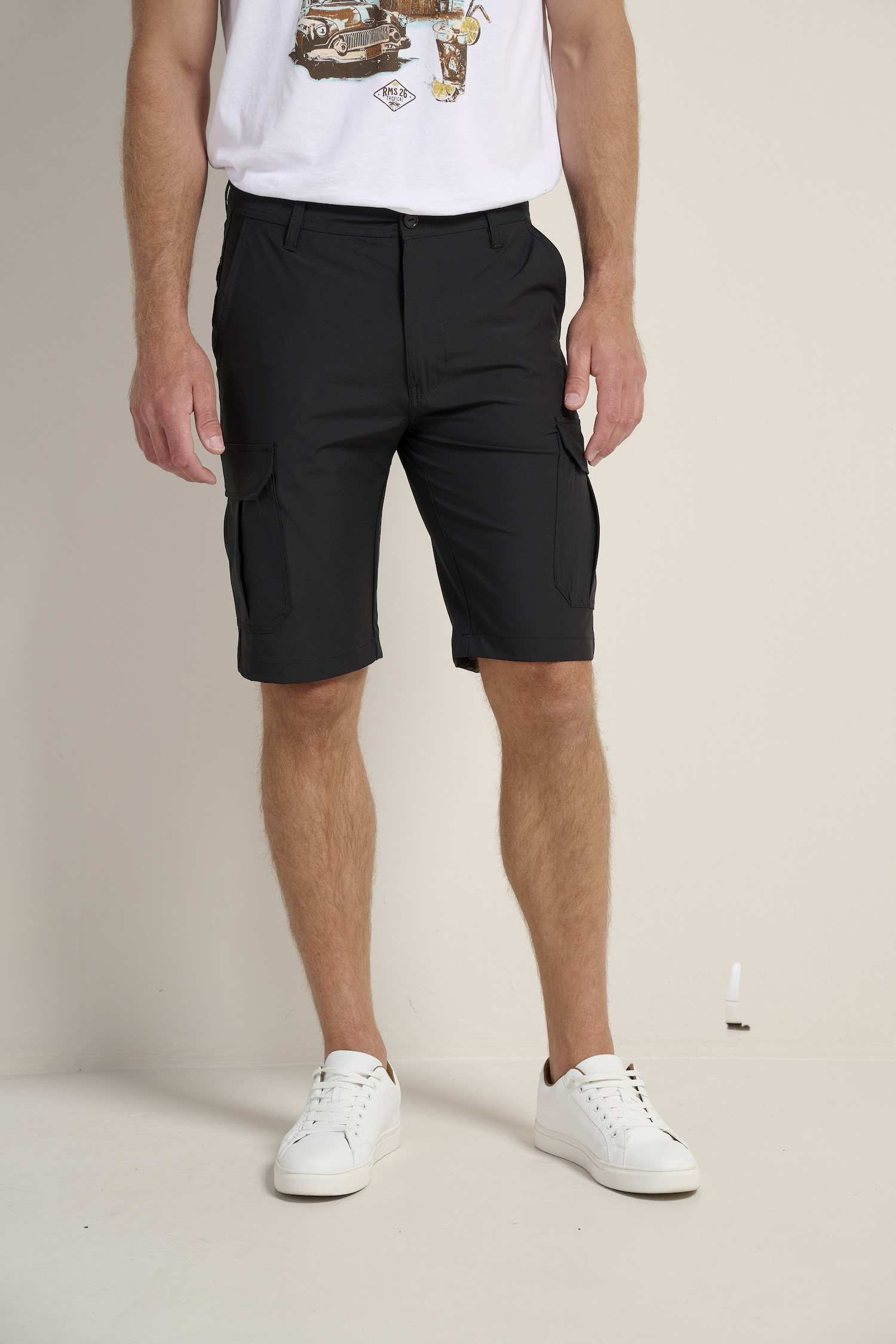 Großhändler RMS 26 BY FRANCE DENIM - Cargo-Bermuda-Shorts mit 4-Wege-Stretch
