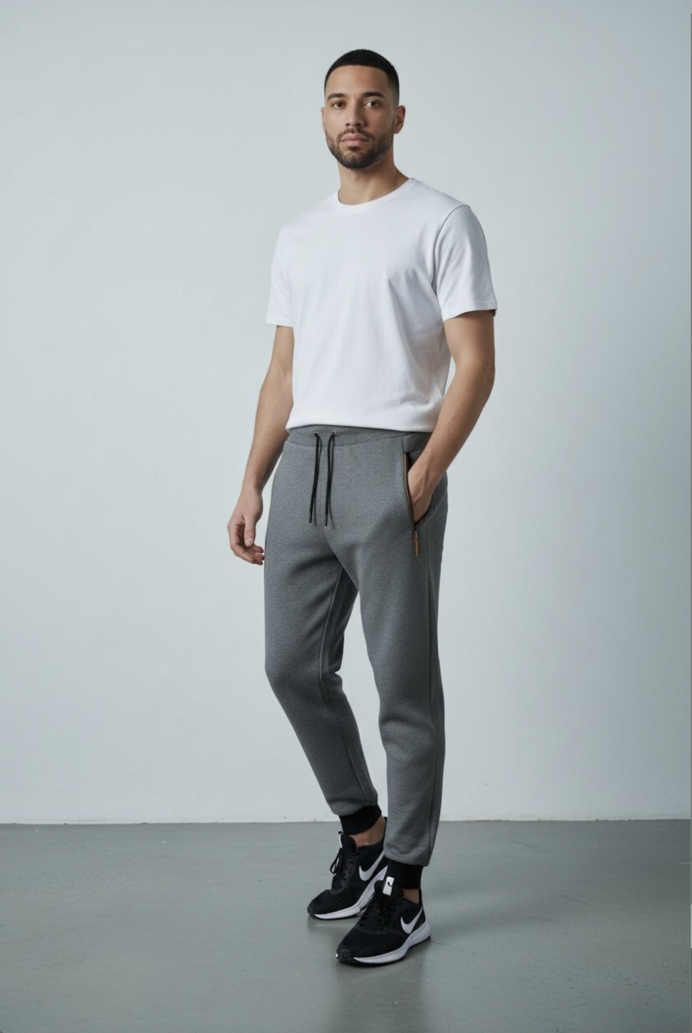 Grossiste RMS 26 BY FRANCE DENIM - Bas de jogging jacquard 2 tons détails alcantara