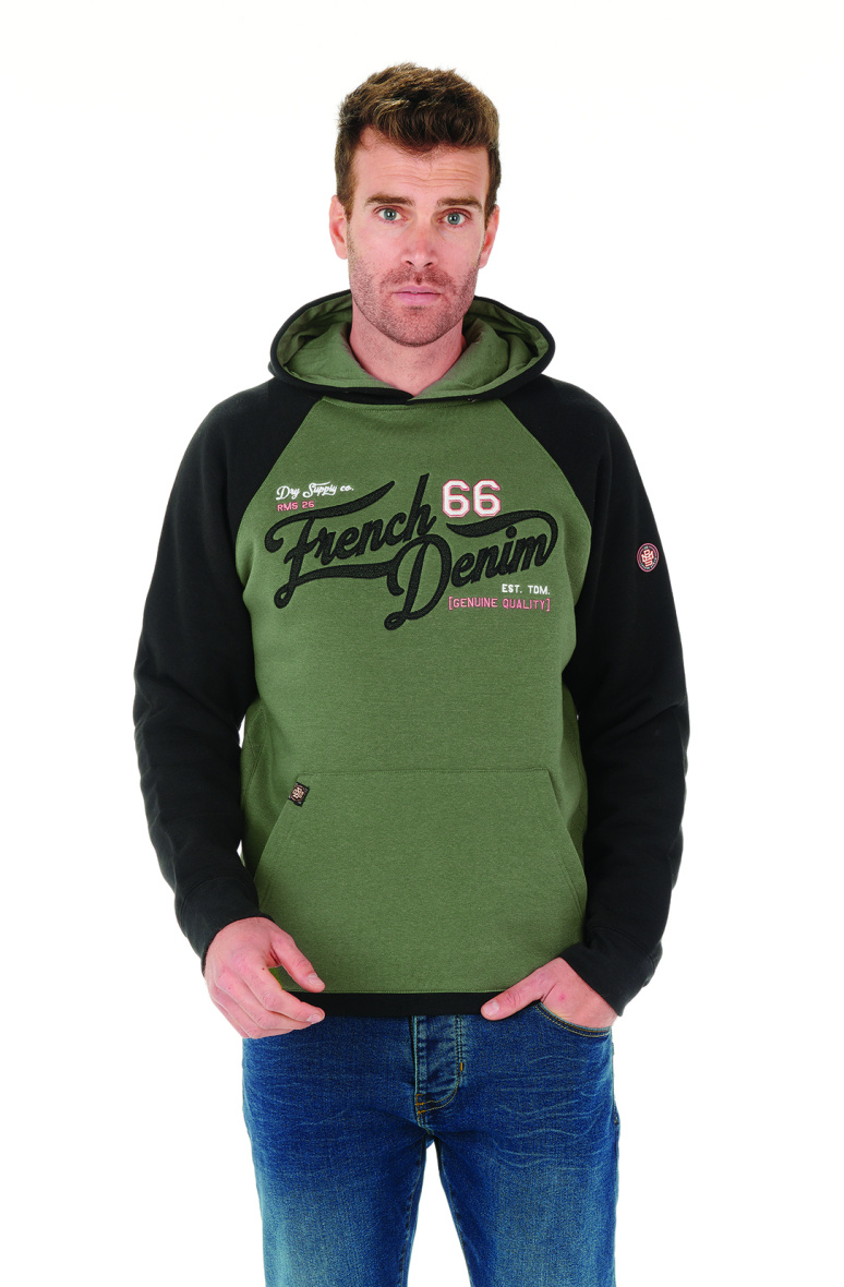Grossista RMS 26 BY FRANCE DENIM - Felpa ricamata bicolore