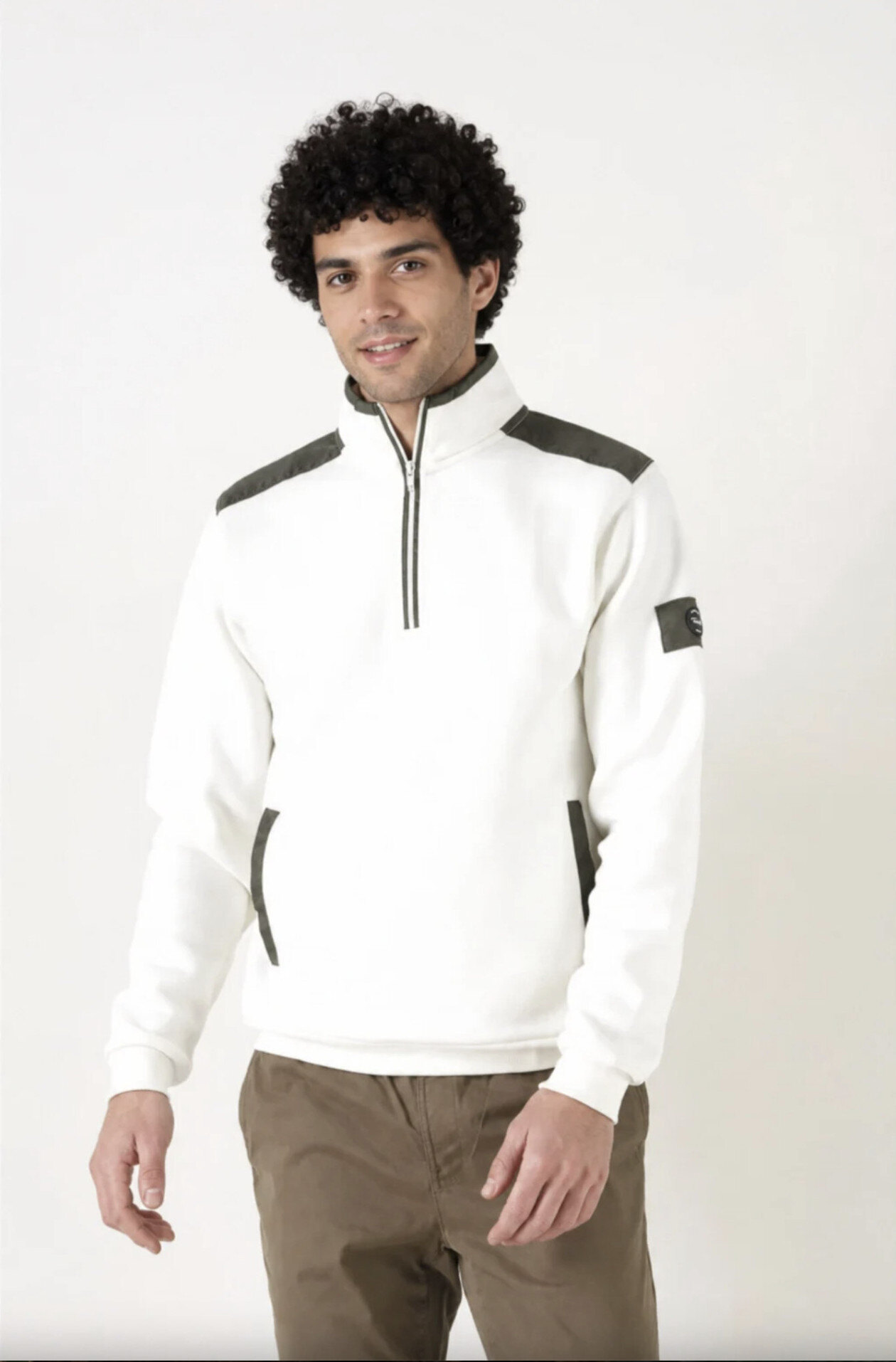 Mayorista RMS 26 BY FRANCE DENIM - Sudadera con cuello de cremallera y paneles de nylon
