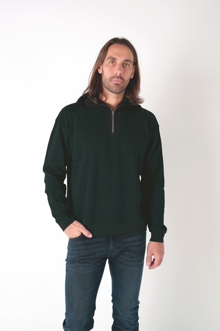 Mayorista RMS 26 BY FRANCE DENIM - Sudadera de Felpa con Cuello de Camionero y Cremallera