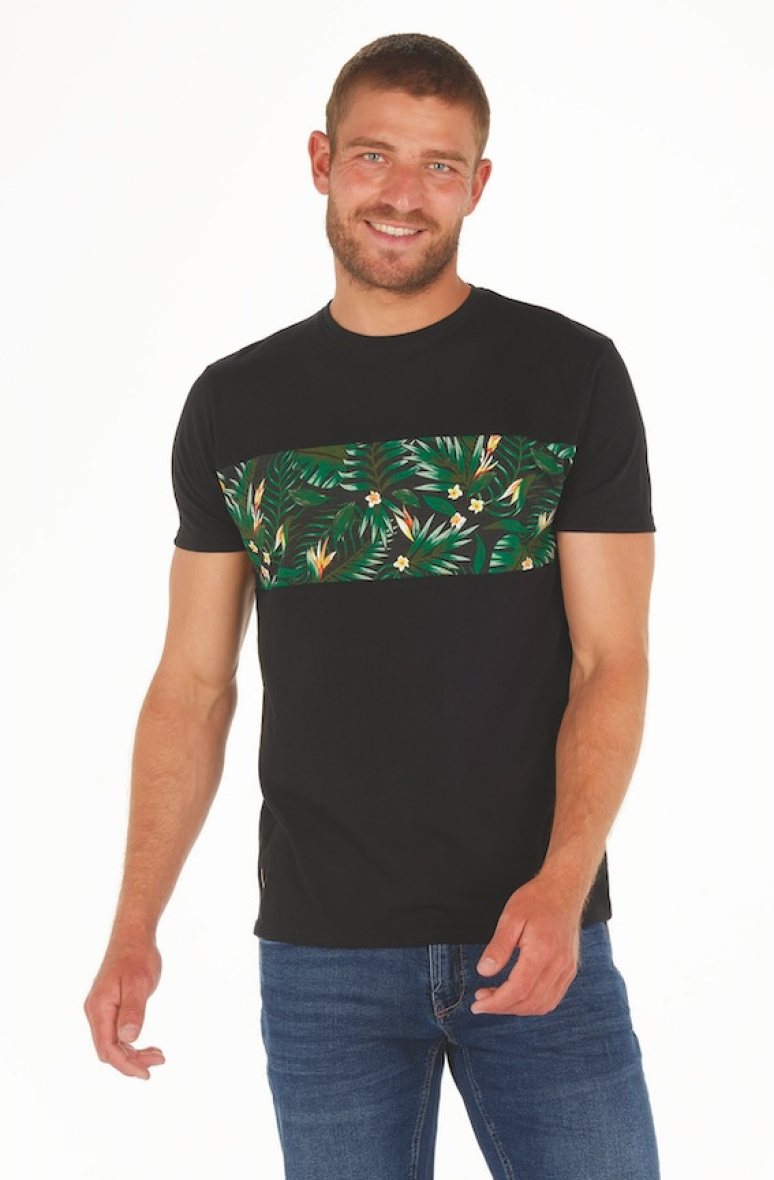 Wholesaler RMS 26 BY FRANCE DENIM - Black Tropic Band T-Shirt