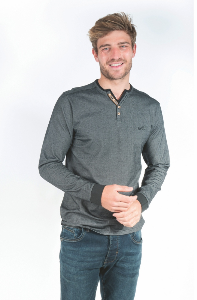 Wholesaler RMS 26 BY FRANCE DENIM - Plus Size Y-Neck Piqué Heather T-Shirt