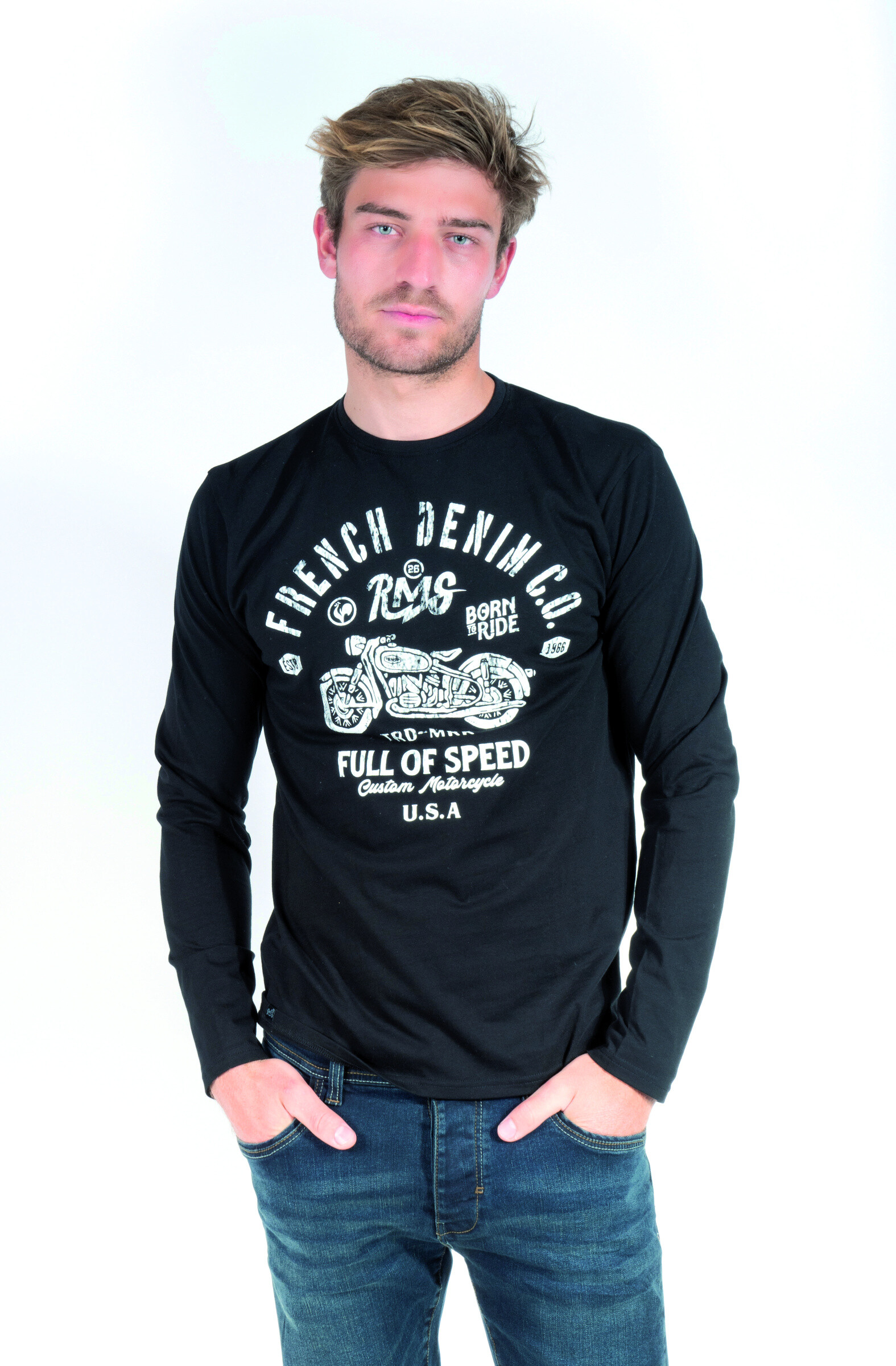 Grossiste RMS 26 BY FRANCE DENIM - Pack Tee Shirt Moto Adventure