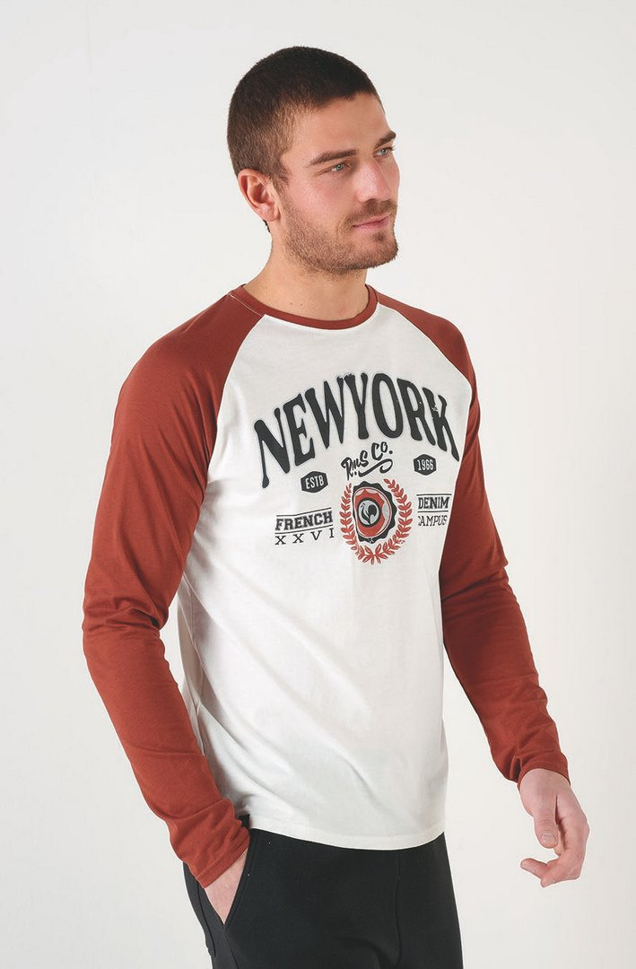 Wholesaler RMS 26 BY FRANCE DENIM - Two-tone university t-shirt
