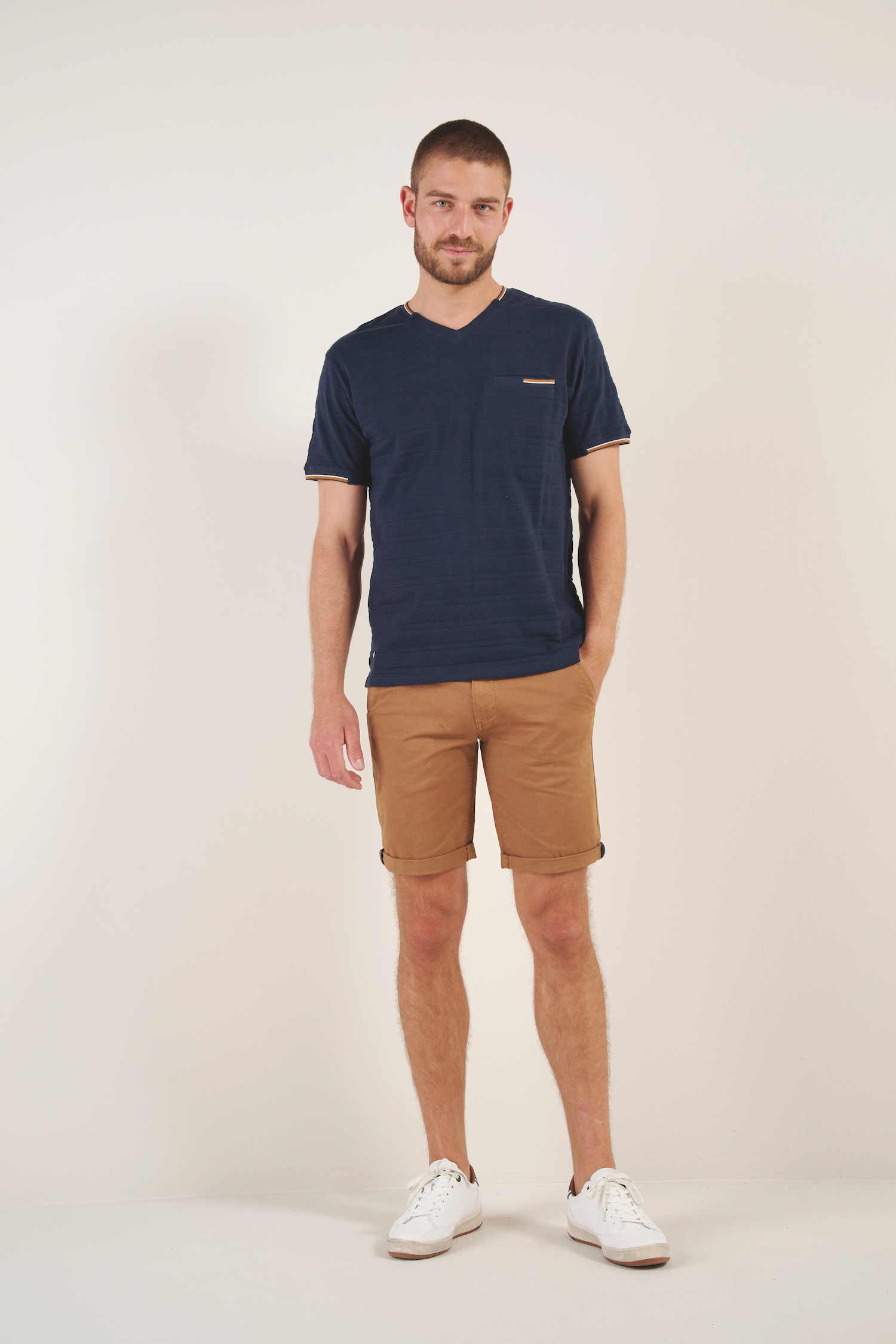 Großhändler RMS 26 BY FRANCE DENIM - Gestreiftes Jacquard-T-Shirt