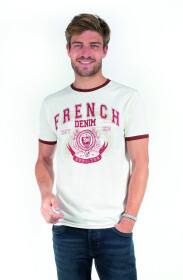 Grossista RMS 26 BY FRANCE DENIM - T-shirt MC Two-Cloring University