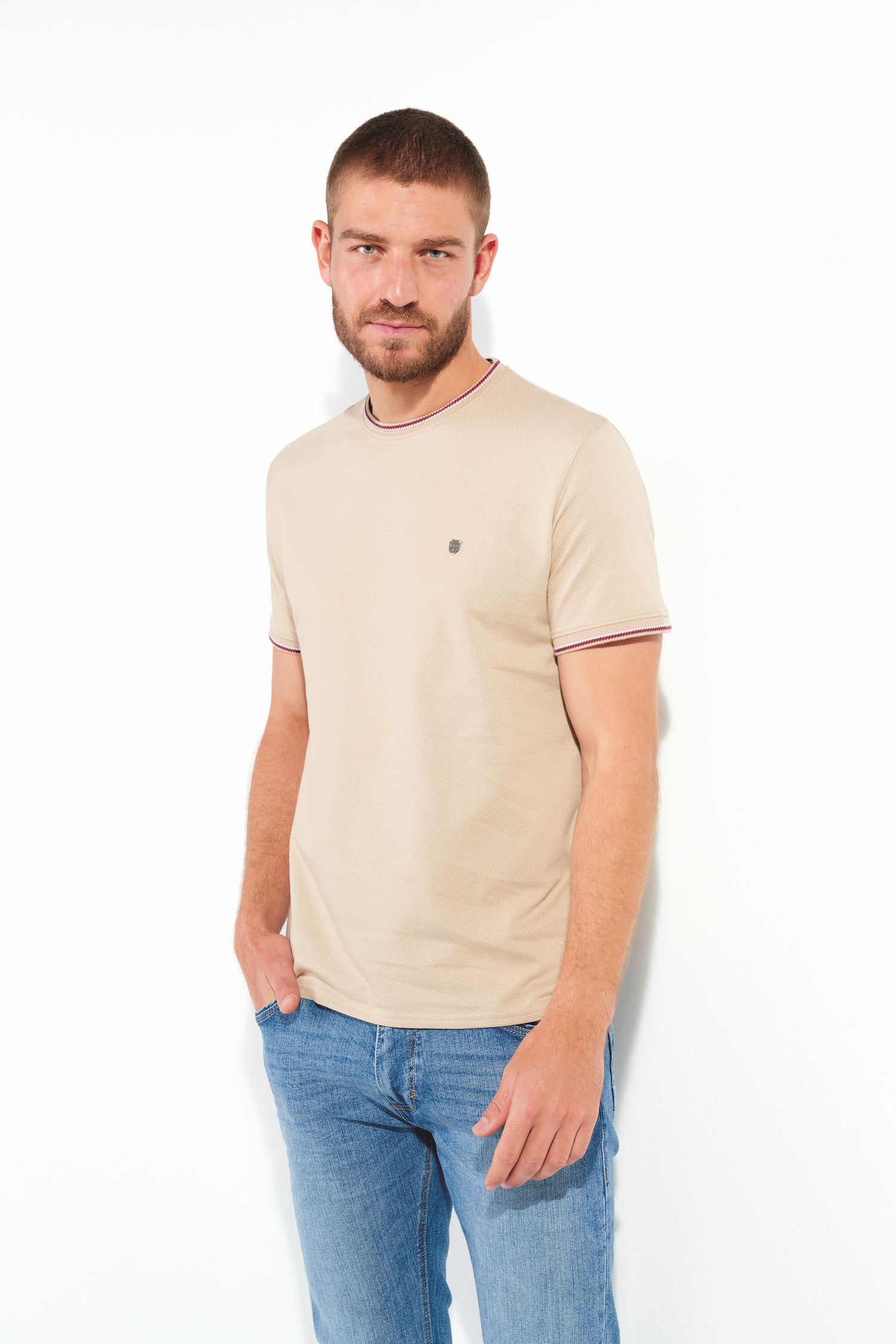 Wholesaler RMS 26 BY FRANCE DENIM - Micro Jacquard T-Shirt