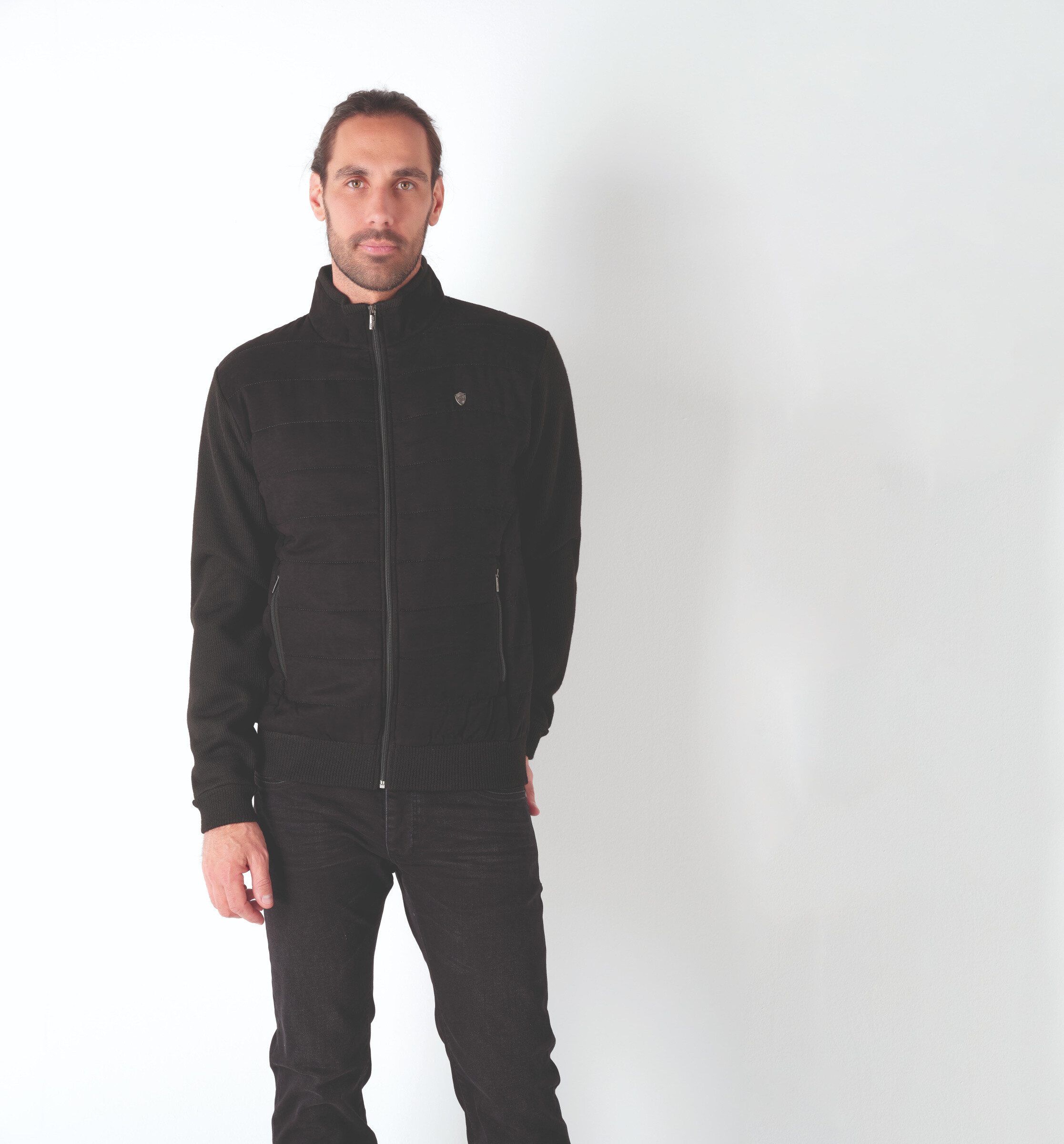 Grossiste RMS 26 BY FRANCE DENIM - Veste Bimatière Maille & Alcantara
