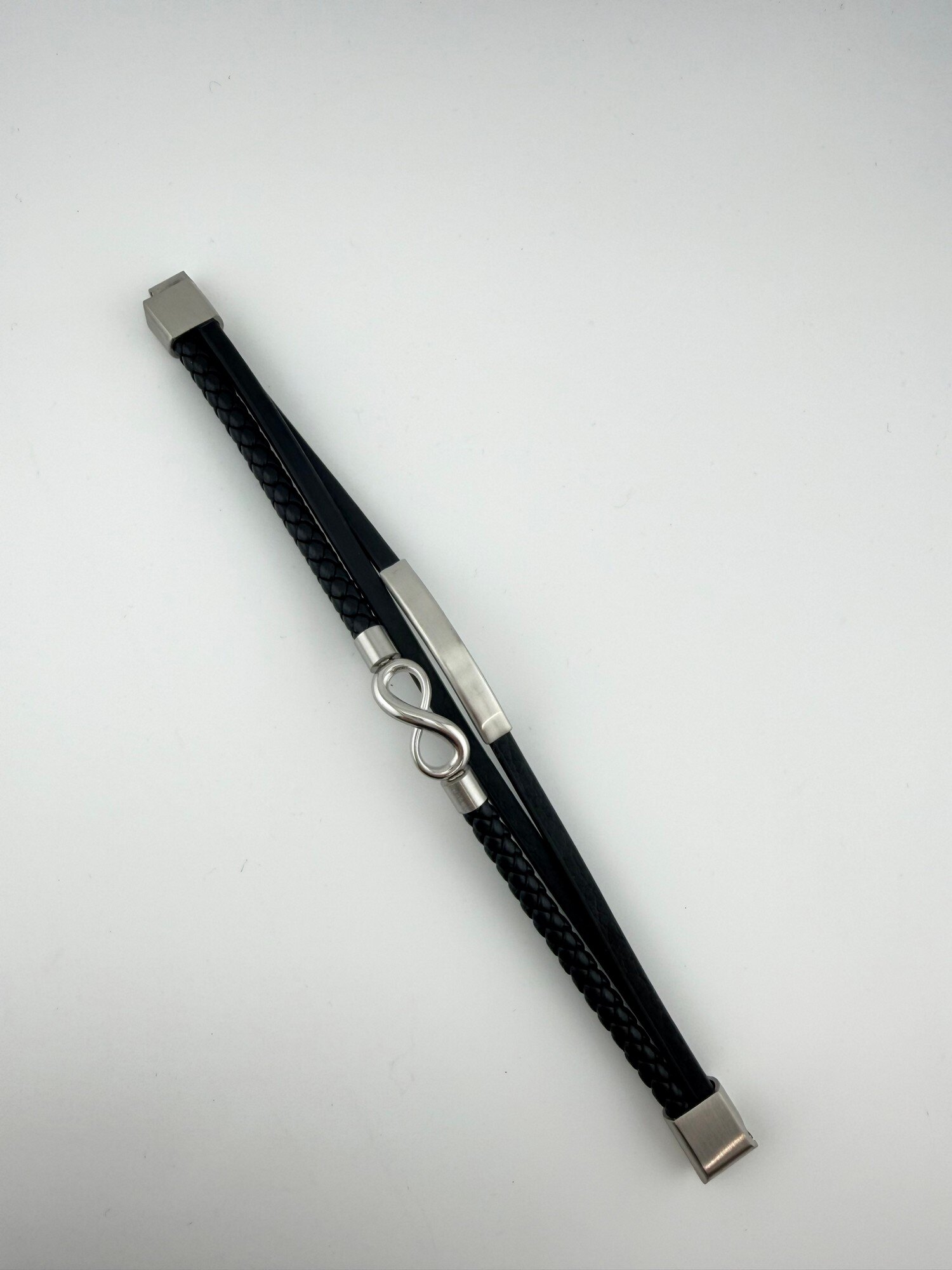 Großhändler Sans Marque - HERREN LEDER STAHL ARMBAND 10