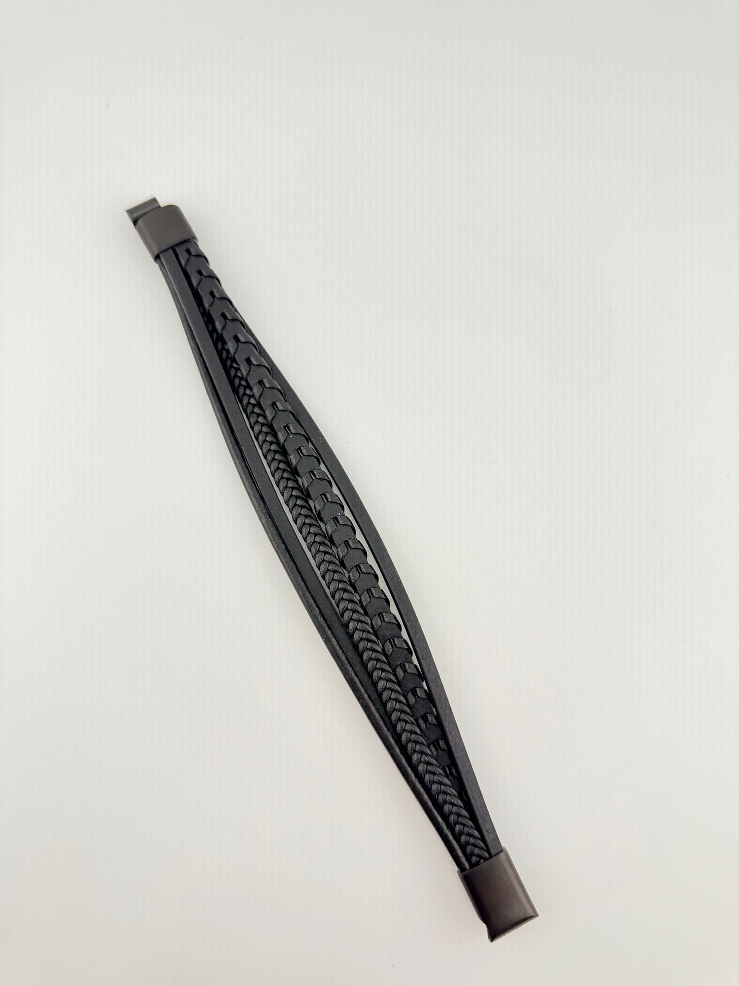 Großhändler Sans Marque - HERREN LEDER STAHL ARMBAND 2