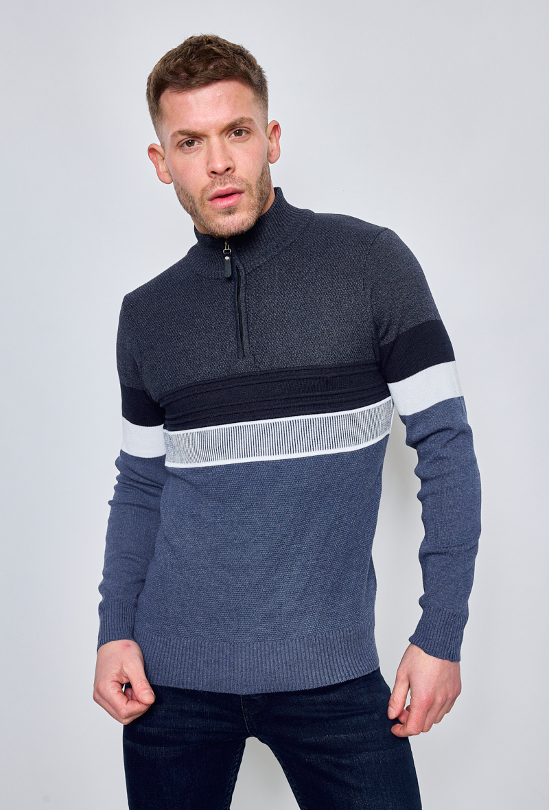 Wholesaler SD7 - Trendy zipped collar sweater SD7