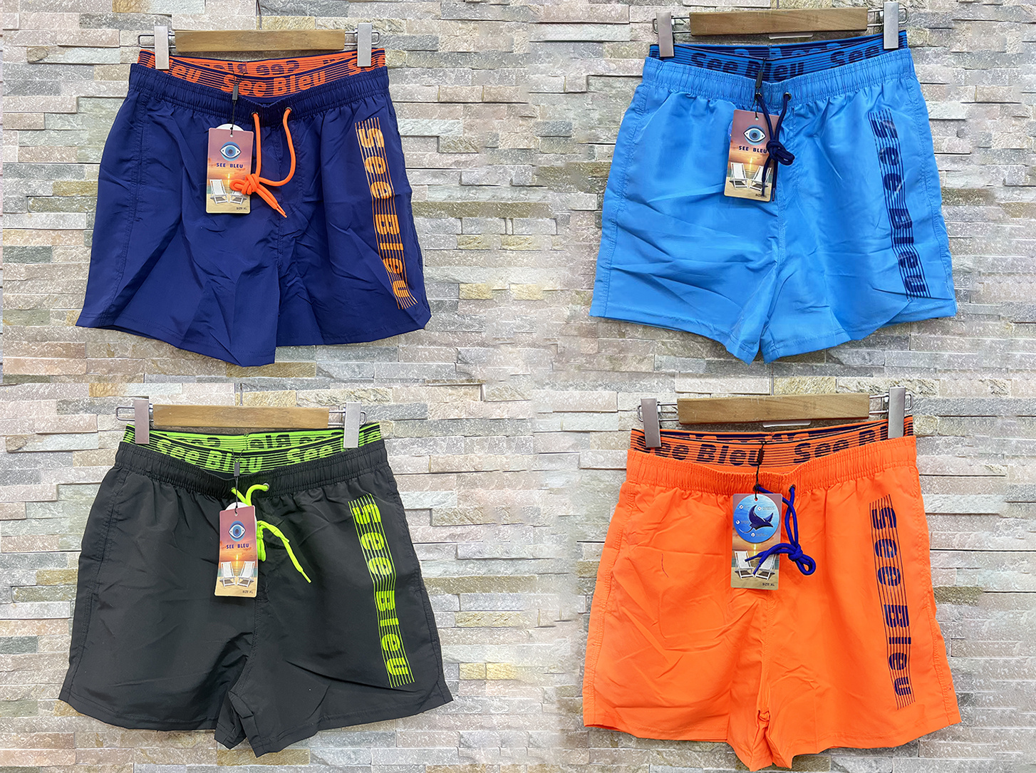 Wholesaler SEE BLEU - MEN'S POLYESTER BEACH SHORTS (WITH MESH)