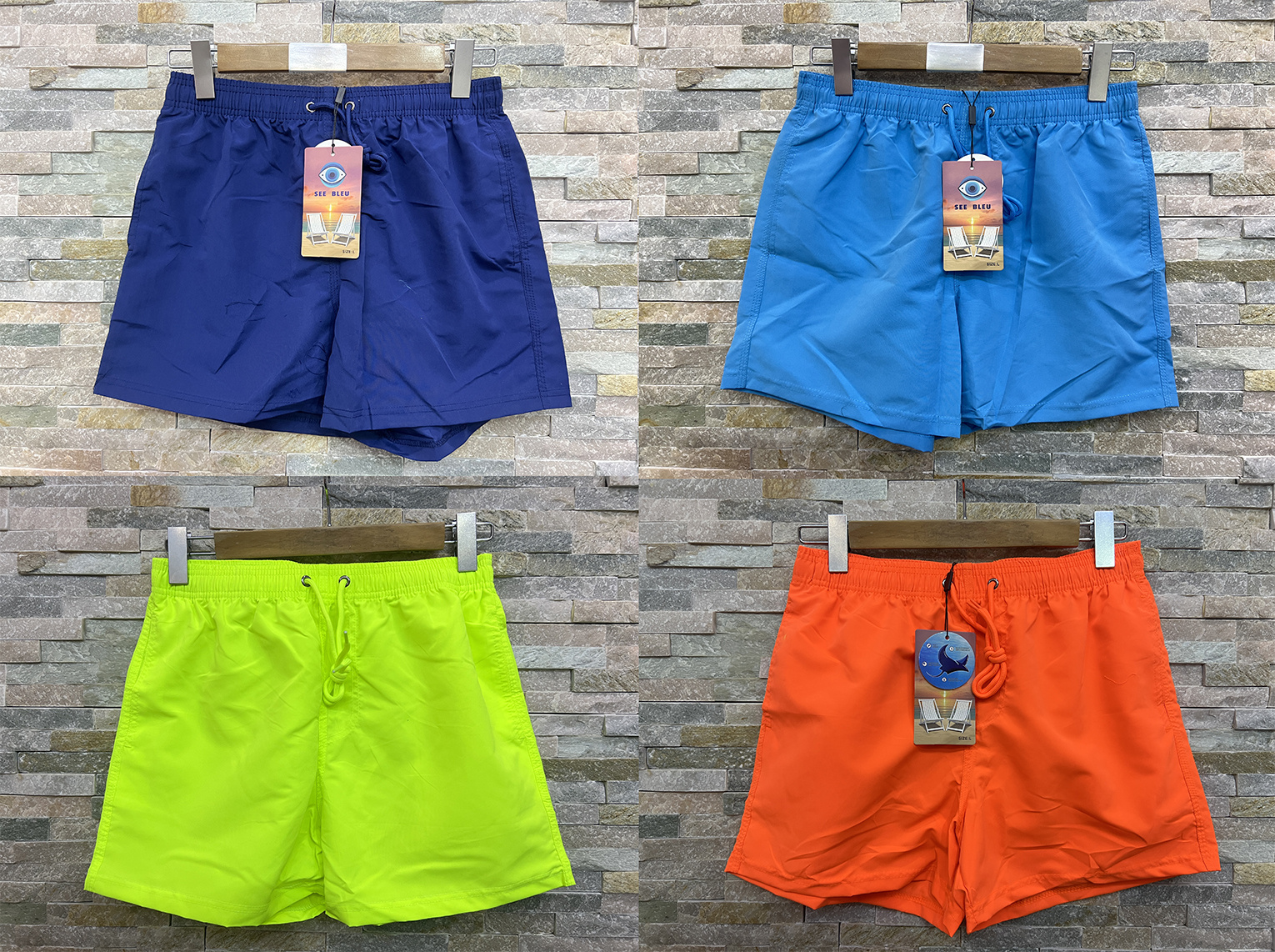 Wholesaler SEE BLEU - MEN'S POLYESTER BEACH SHORTS (WITH MESH)