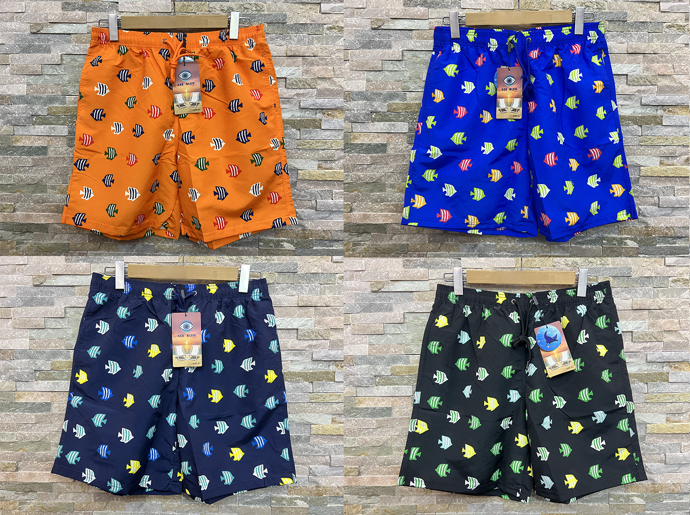 Wholesaler SEE BLEU - MEN'S POLYESTER BEACH SHORTS (WITH MESH)