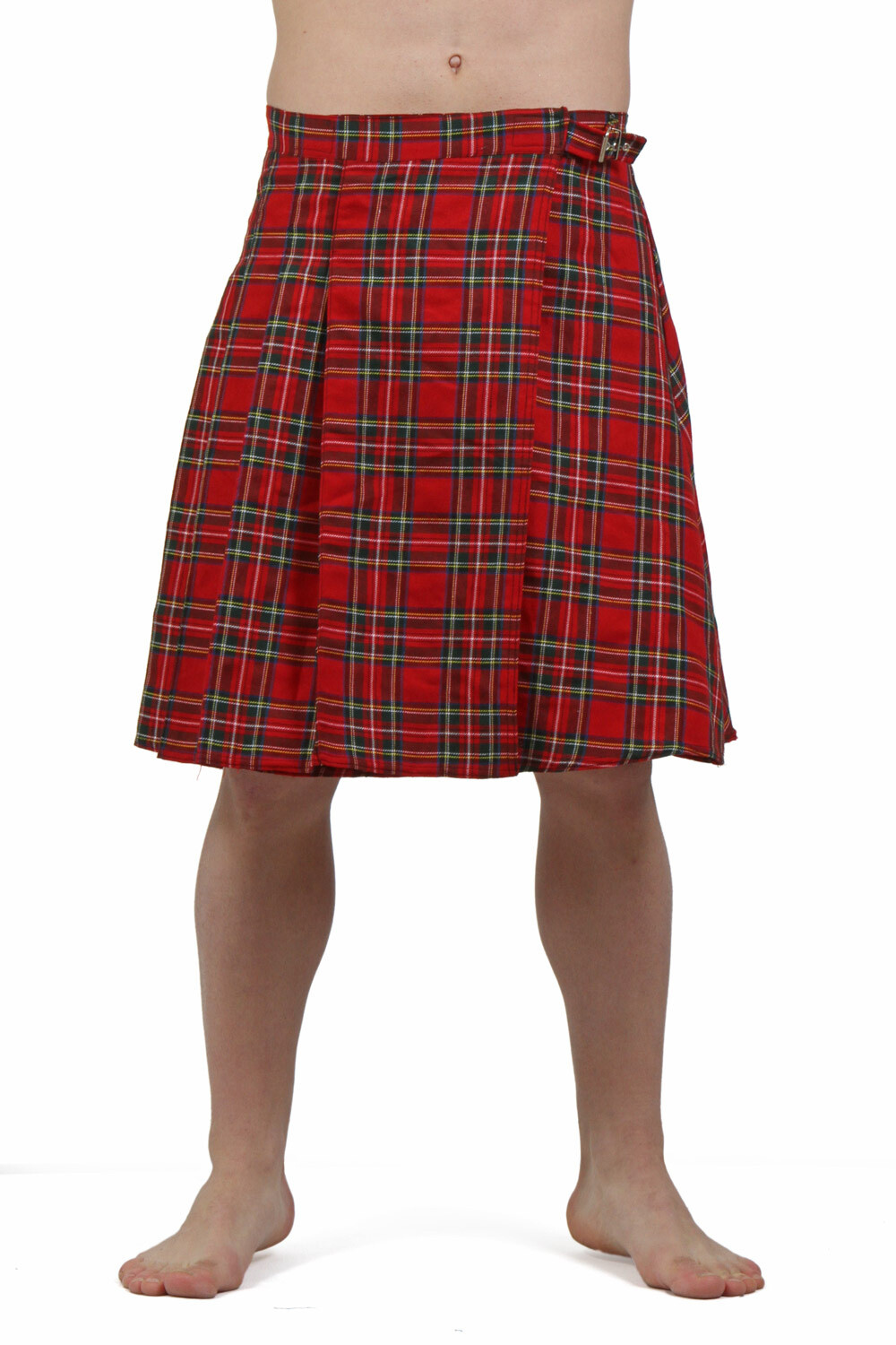 Grossista SPAZM - Kilt in tartan rosso, chiusura a portafoglio regolabile