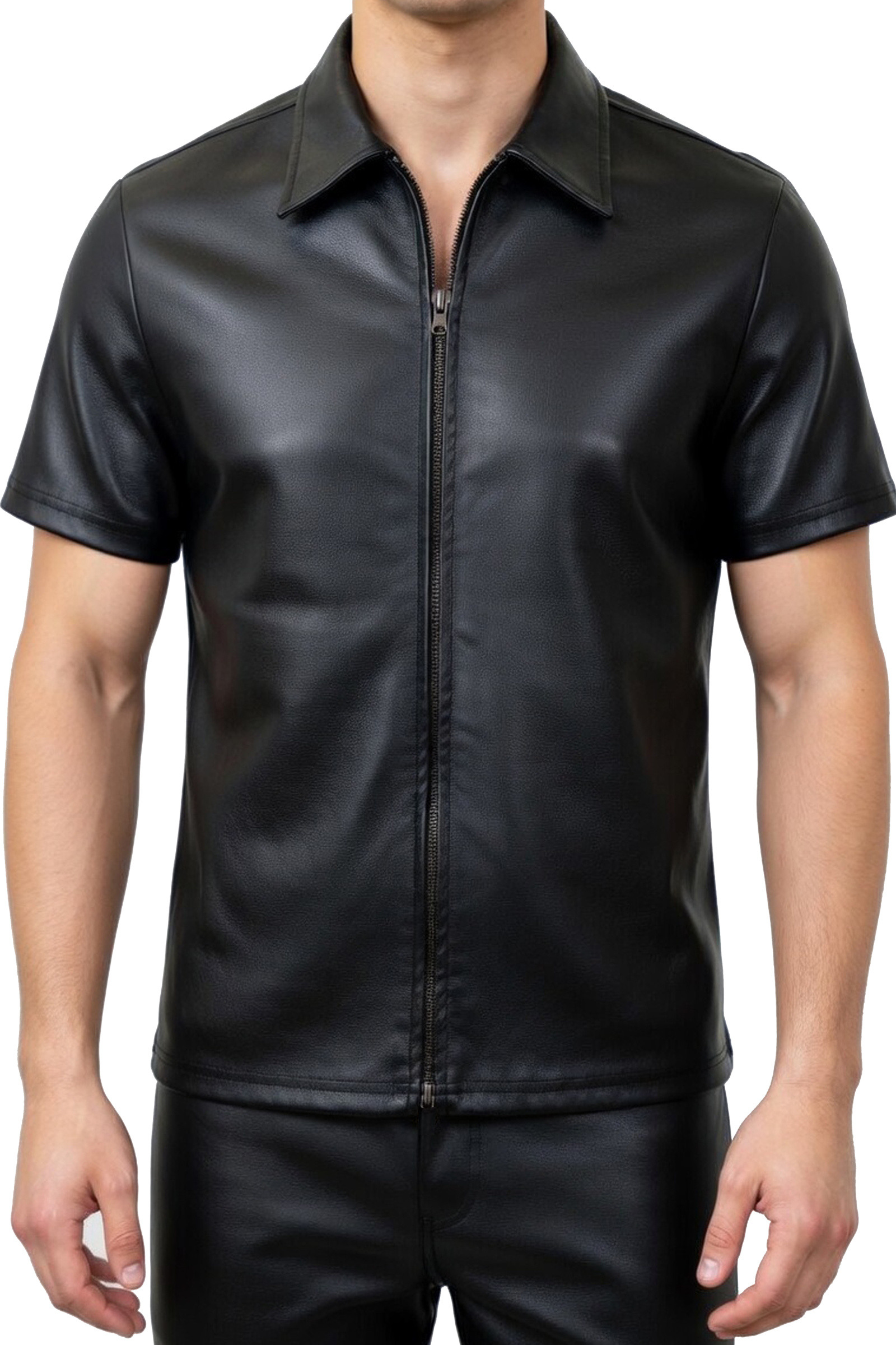 Mayorista SPAZM - Camiseta Efecto Cuero con Cremallera