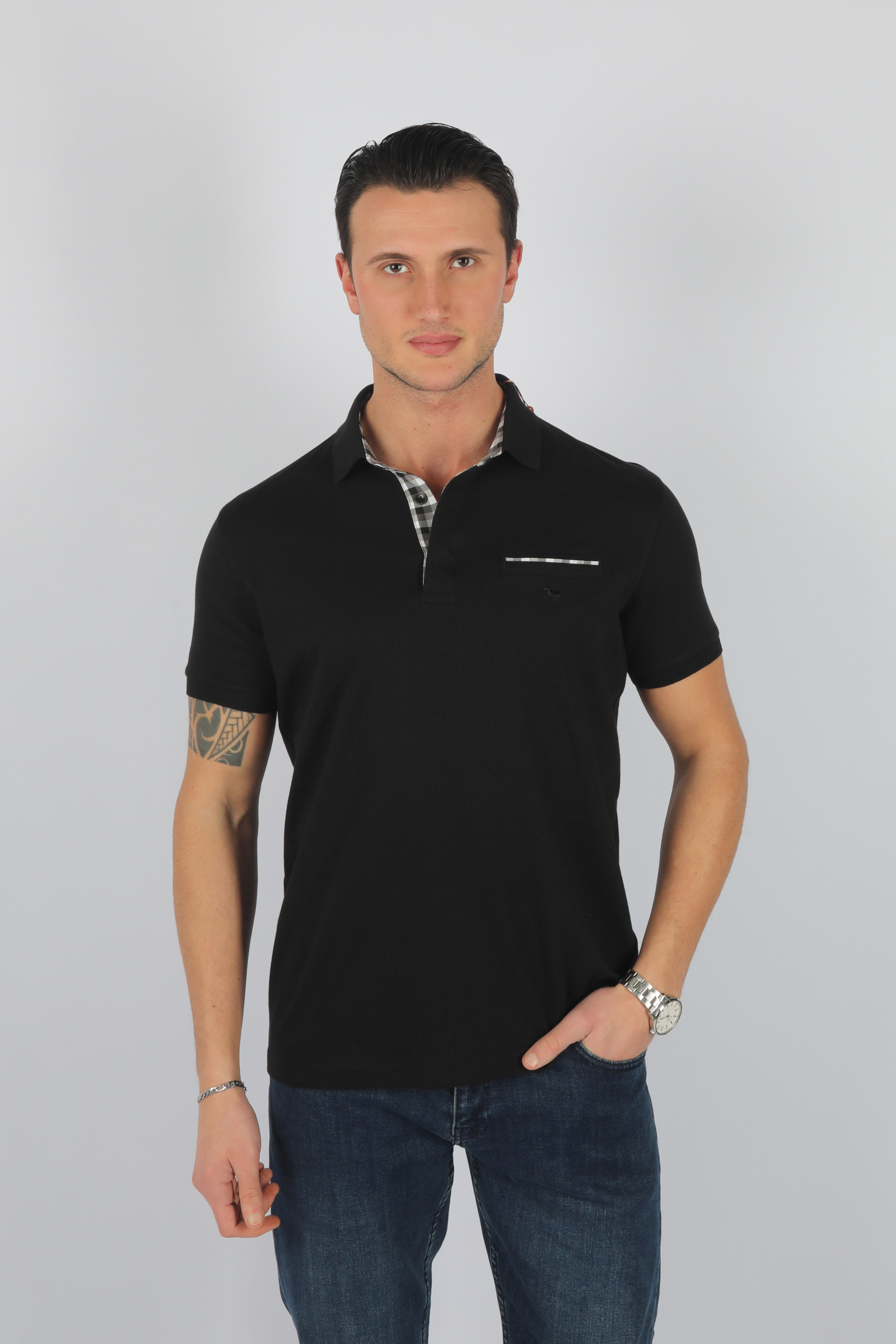Großhändler Stil Park - Kurzarm-Poloshirt in großen Größen mit Tasche