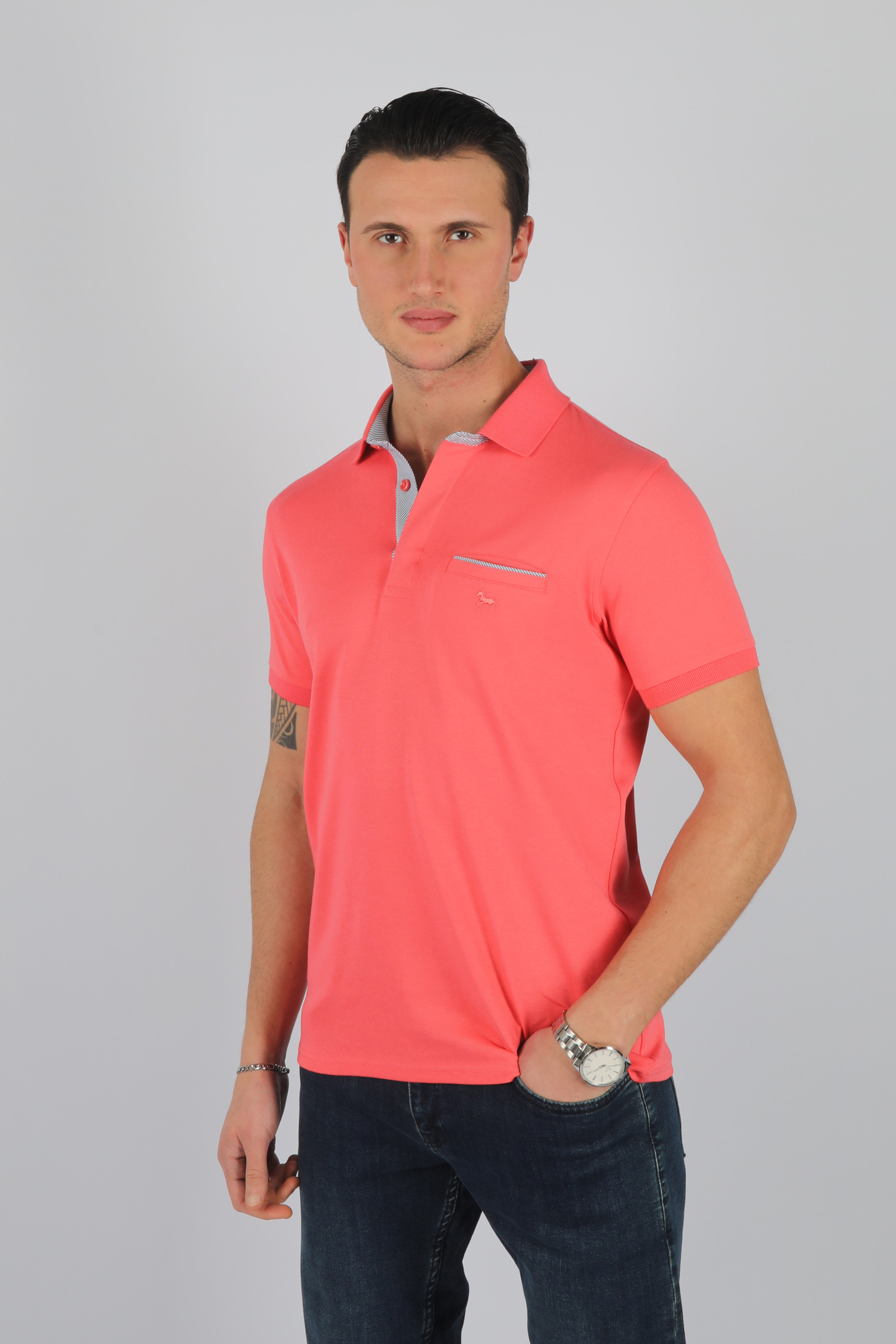 Großhändler Stil Park - Kurzarm-Poloshirt mit Tasche