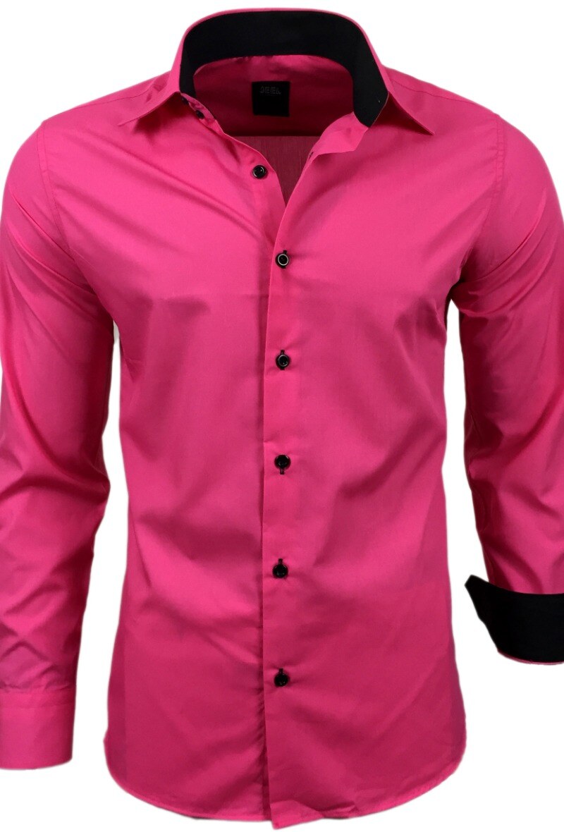 Großhändler SUBLIMINAL MODE - Herrenhemd zweifarbig Slim Fit Fuchsia