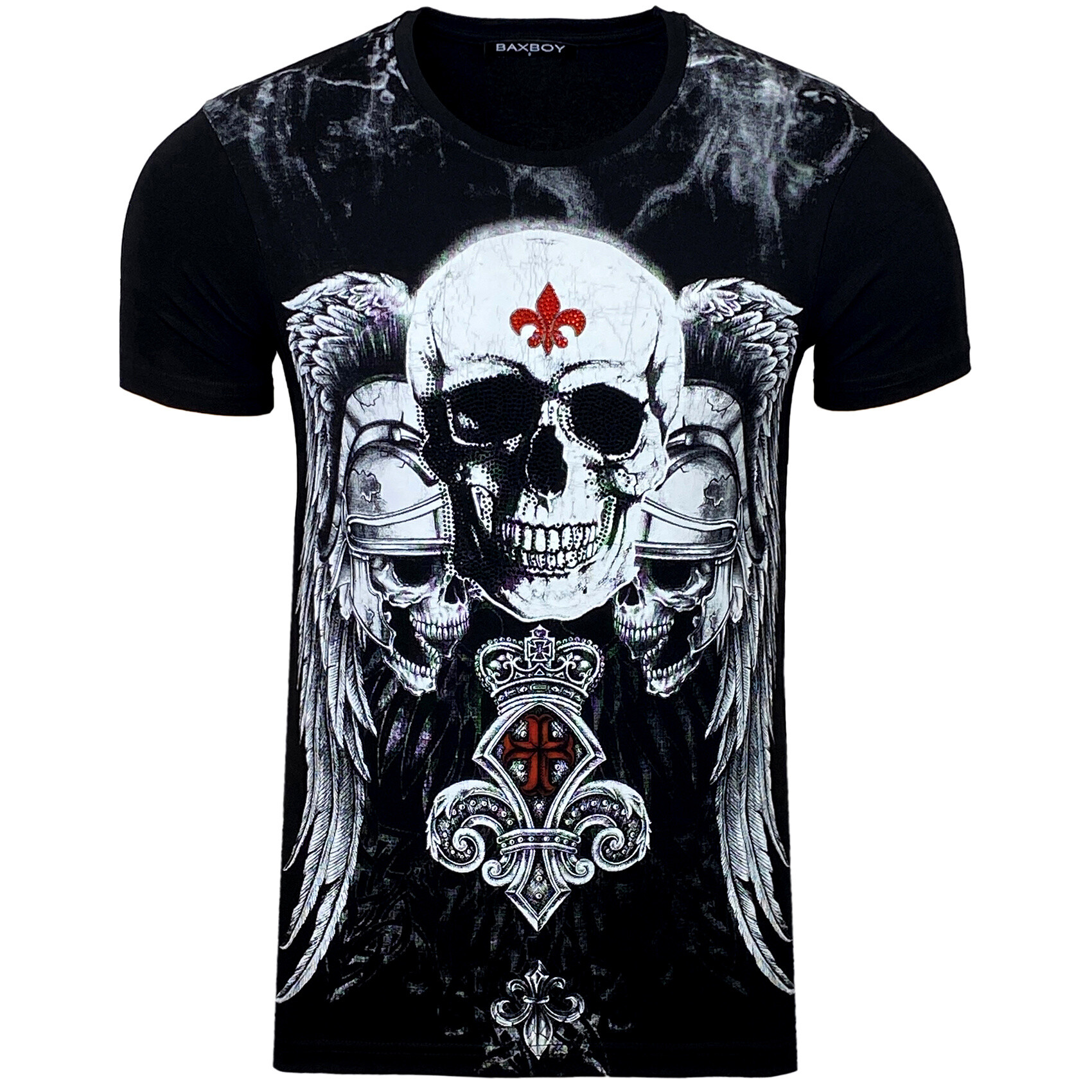Grossista SUBLIMINAL MODE - T-shirt a maniche corte con stampa teschio e strass
