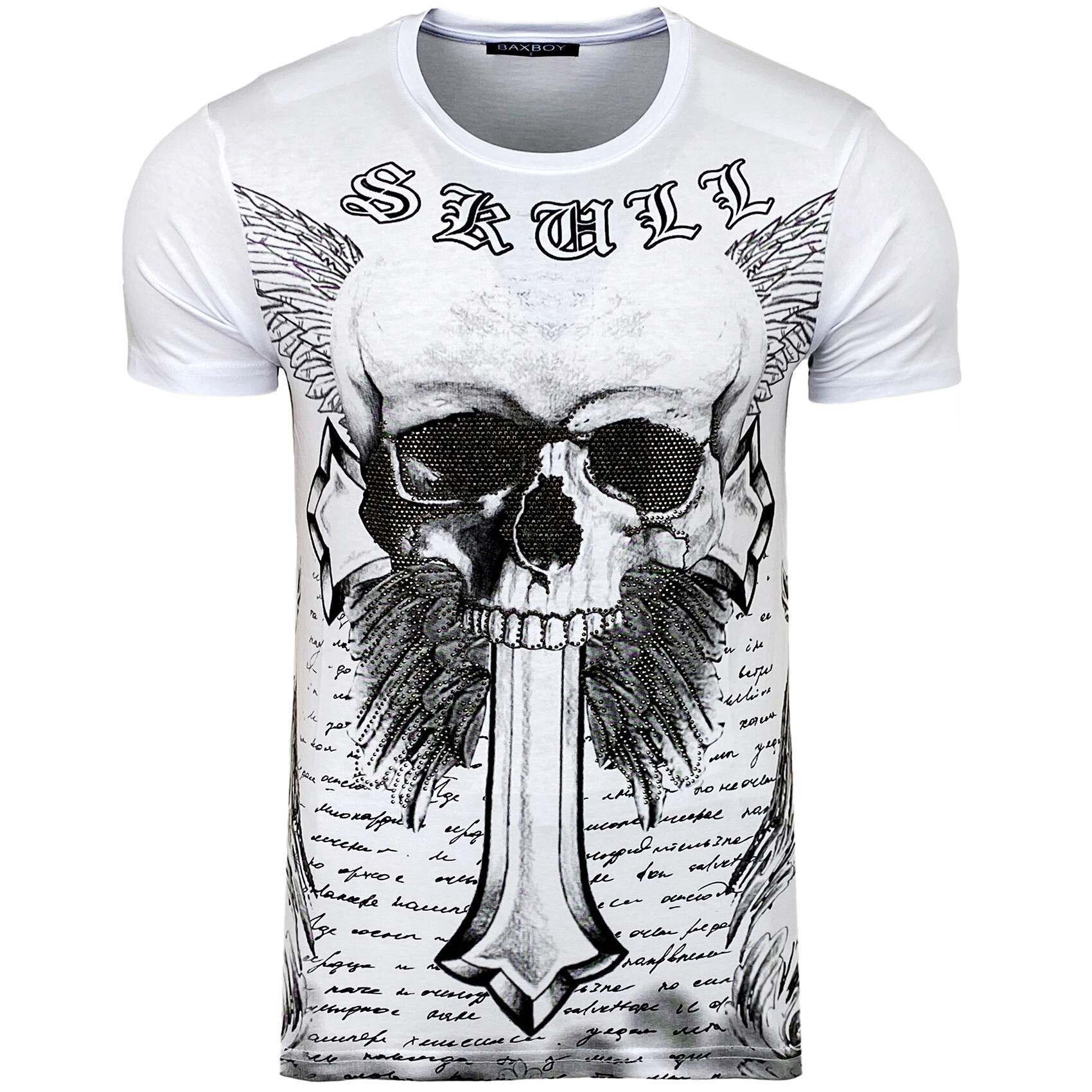 Grossista SUBLIMINAL MODE - T-shirt a maniche corte con stampa teschio e strass