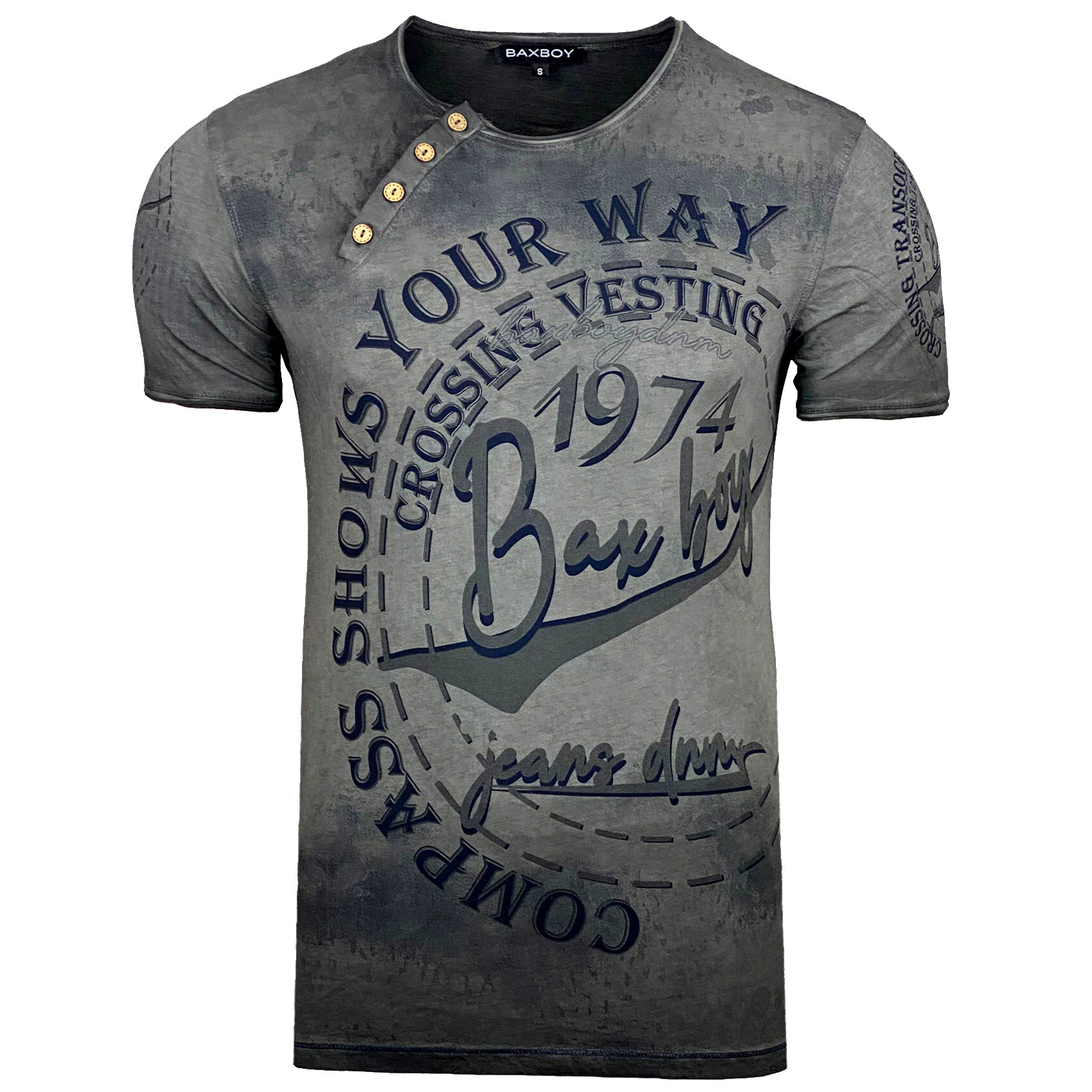 Grossista SUBLIMINAL MODE - T-shirt stampata a manica corta, cotone lavato