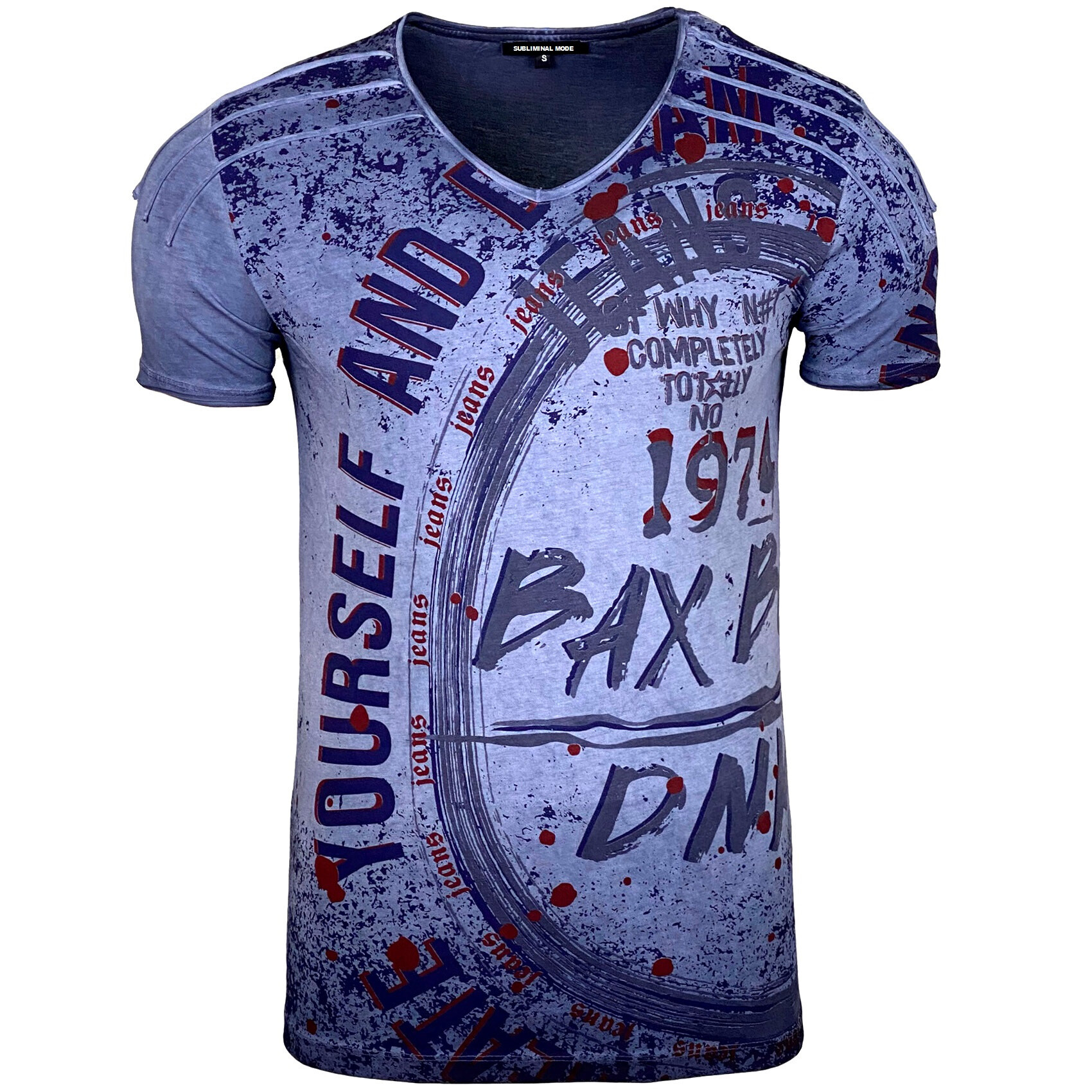 Grossista SUBLIMINAL MODE - T-shirt stampata a manica corta, cotone lavato