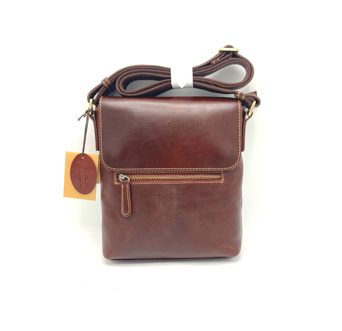 Wholesaler Suie Valentini - Buffered leather shoulder bag, for men