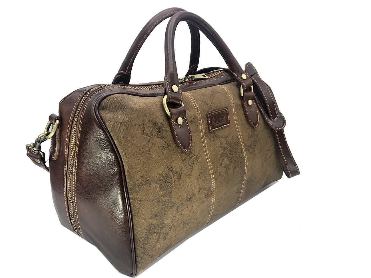Wholesaler Suie Valentini - Buffered leather and canvas backpack