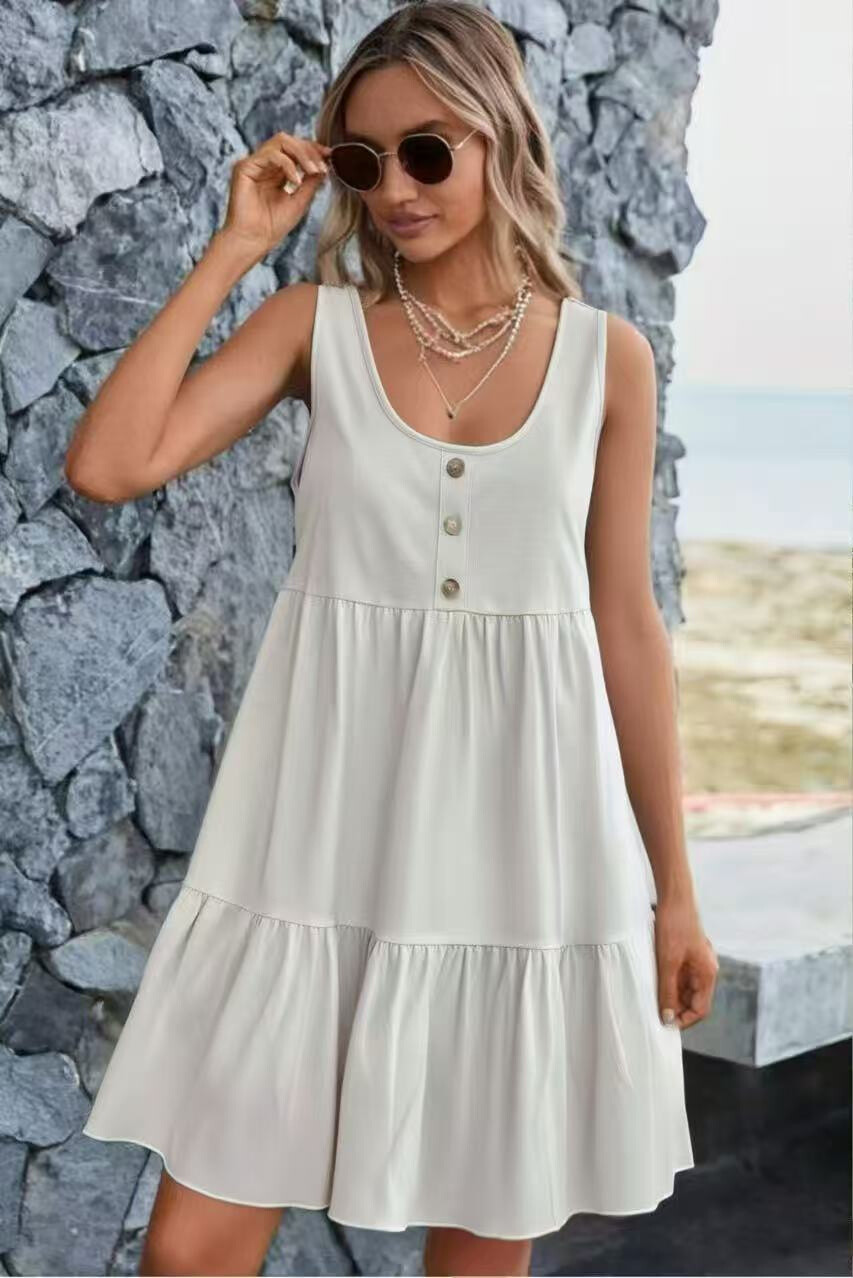 Großhändler Sweetissima - Lyocell kurzes Kleid, ärmelloses