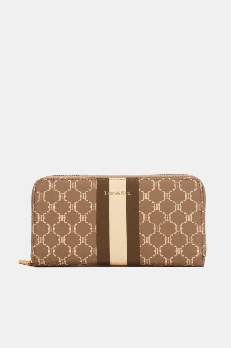 Grossiste Tom & Eva - Portefeuille Monogramme à Contour Zippé