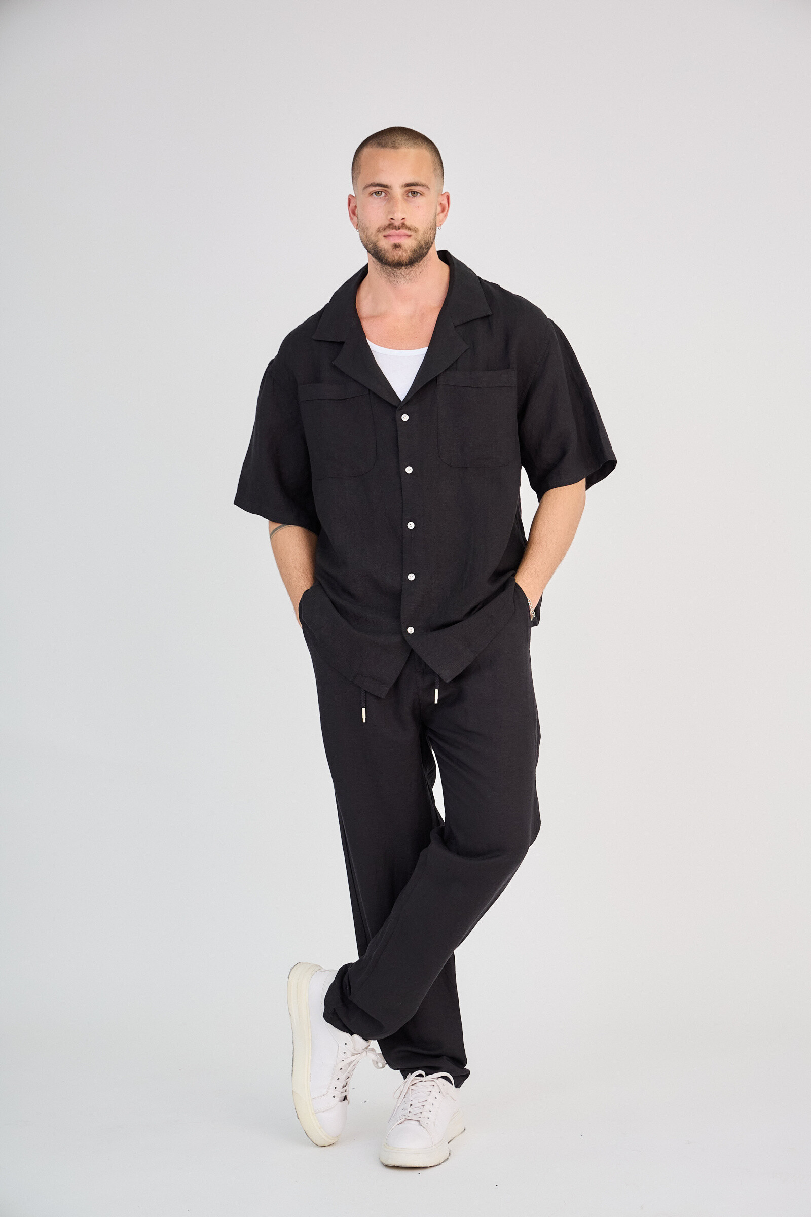 Grossiste TOP MONDAY - Chemise manche courte 100% Lin
